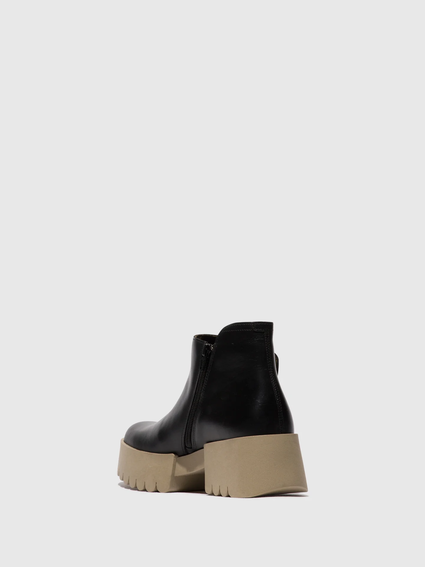 Velcro Ankle Boots ENDO006FLY BLACK (TAUPE SOLE) - Image 3