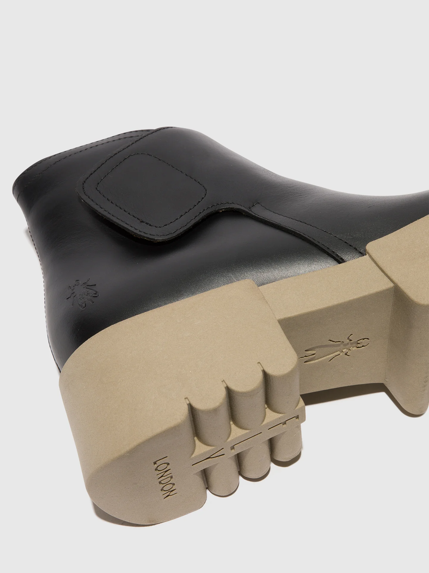 Velcro Ankle Boots ENDO006FLY BLACK (TAUPE SOLE) - Image 4