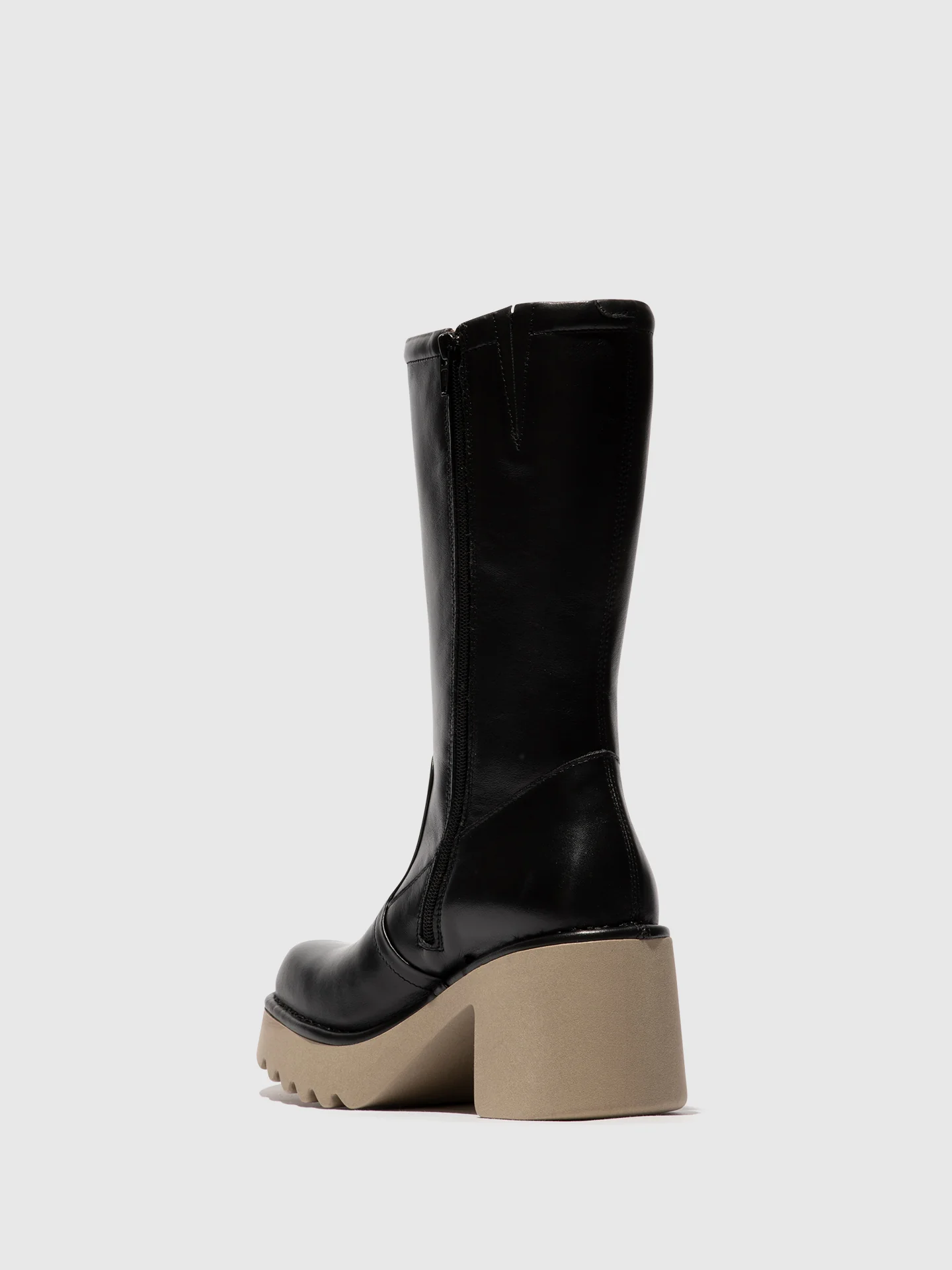 Zip Up Boots MYRE259FLY BLACK (TAUPE SOLE) - Image 3