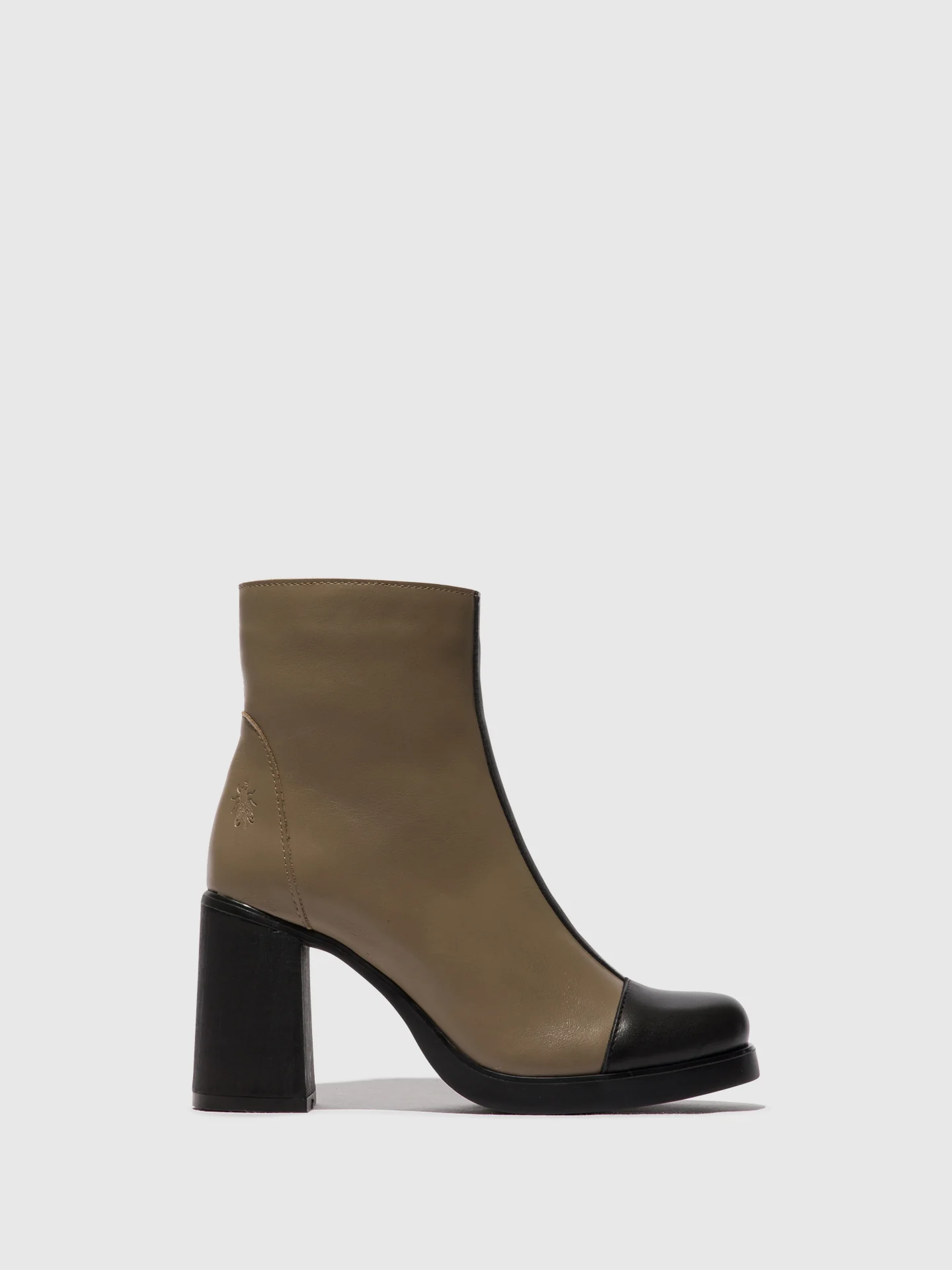 Zip Up Ankle Boots STIR985FLY BLACK/TAUPE