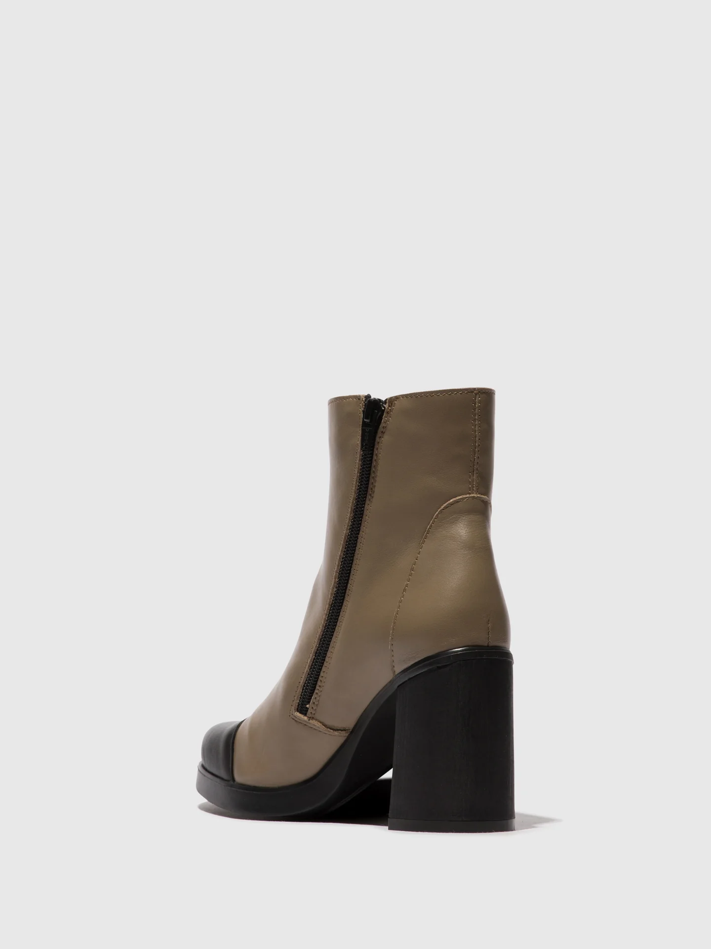 Zip Up Ankle Boots STIR985FLY BLACK/TAUPE - Image 3