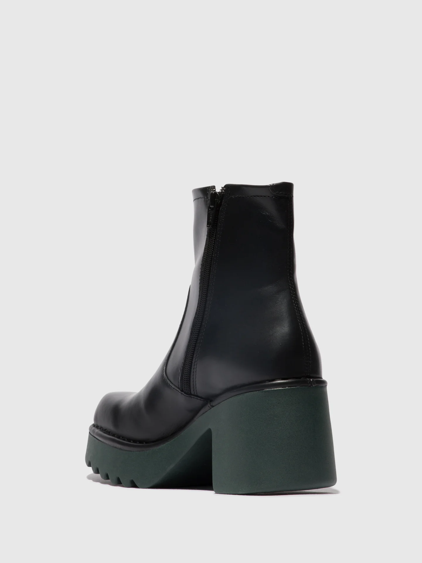 Zip Up Ankle Boots MOGE250FLY BLACK (TEAL SOLE) - Image 3