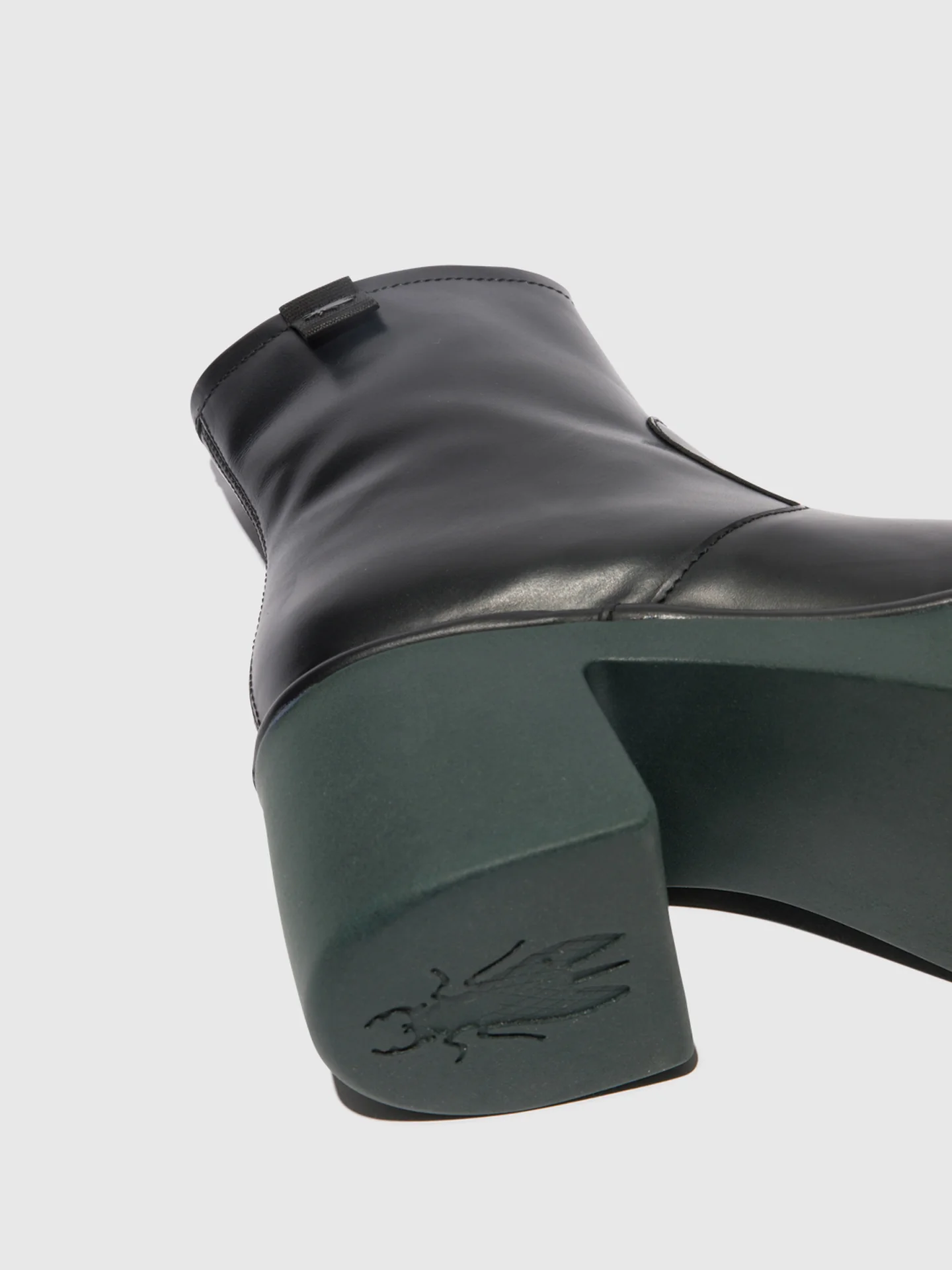 Zip Up Ankle Boots MOGE250FLY BLACK (TEAL SOLE) - Image 4