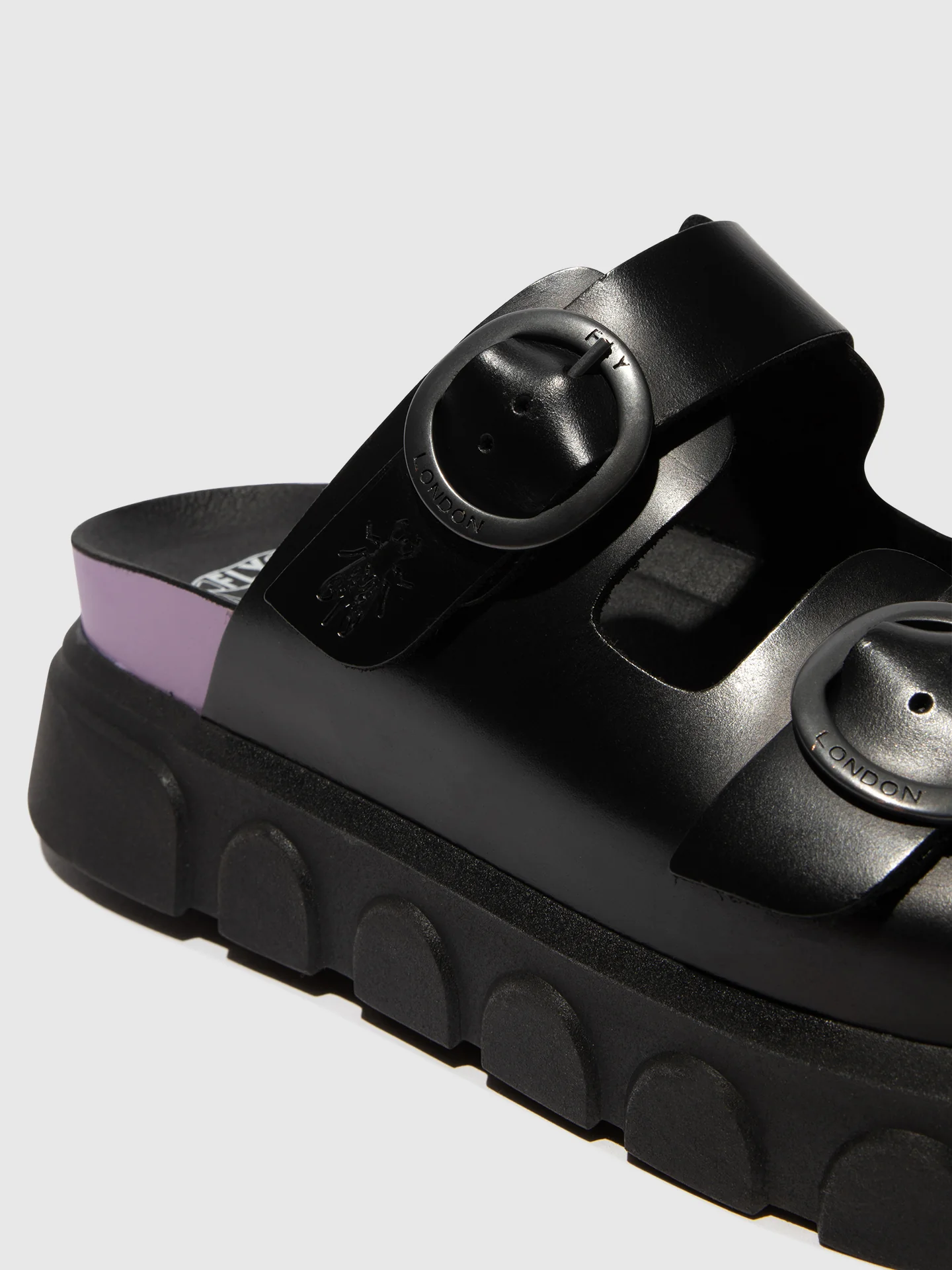 Buckle Mules CIDE946FLY BLACK (VIOLET) - Image 4