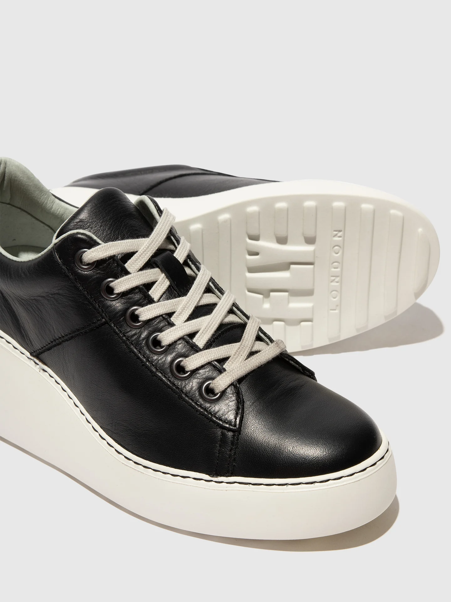 Lace-up Trainers DELF580FLY BLACK/WHITE - Image 4