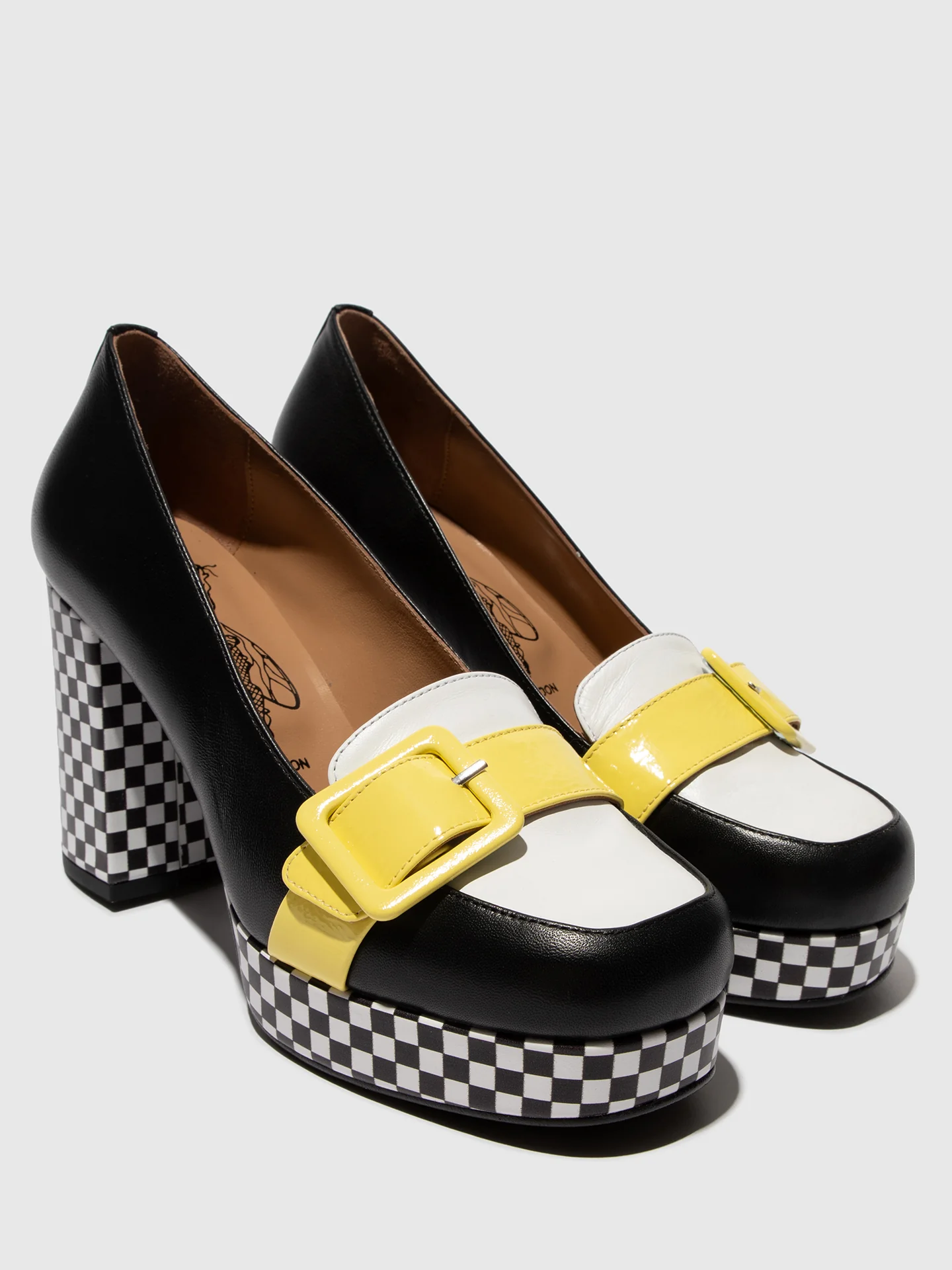 Heel Shoes ELLO242FLY BLACK/WHITE/LEMON - Image 4