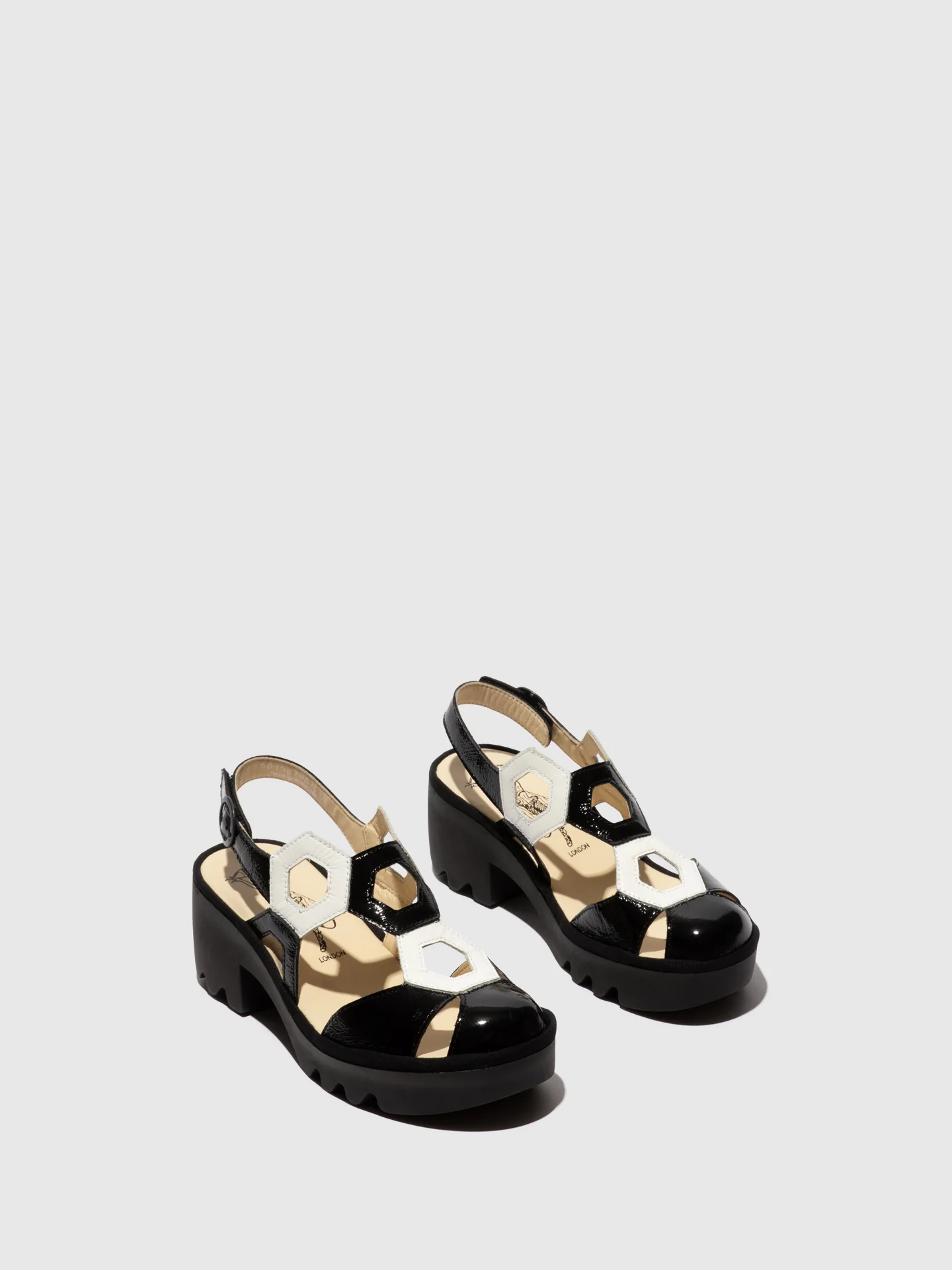 Sling-Back Sandals TRUL582FLY BLACK/WHITE - Image 2