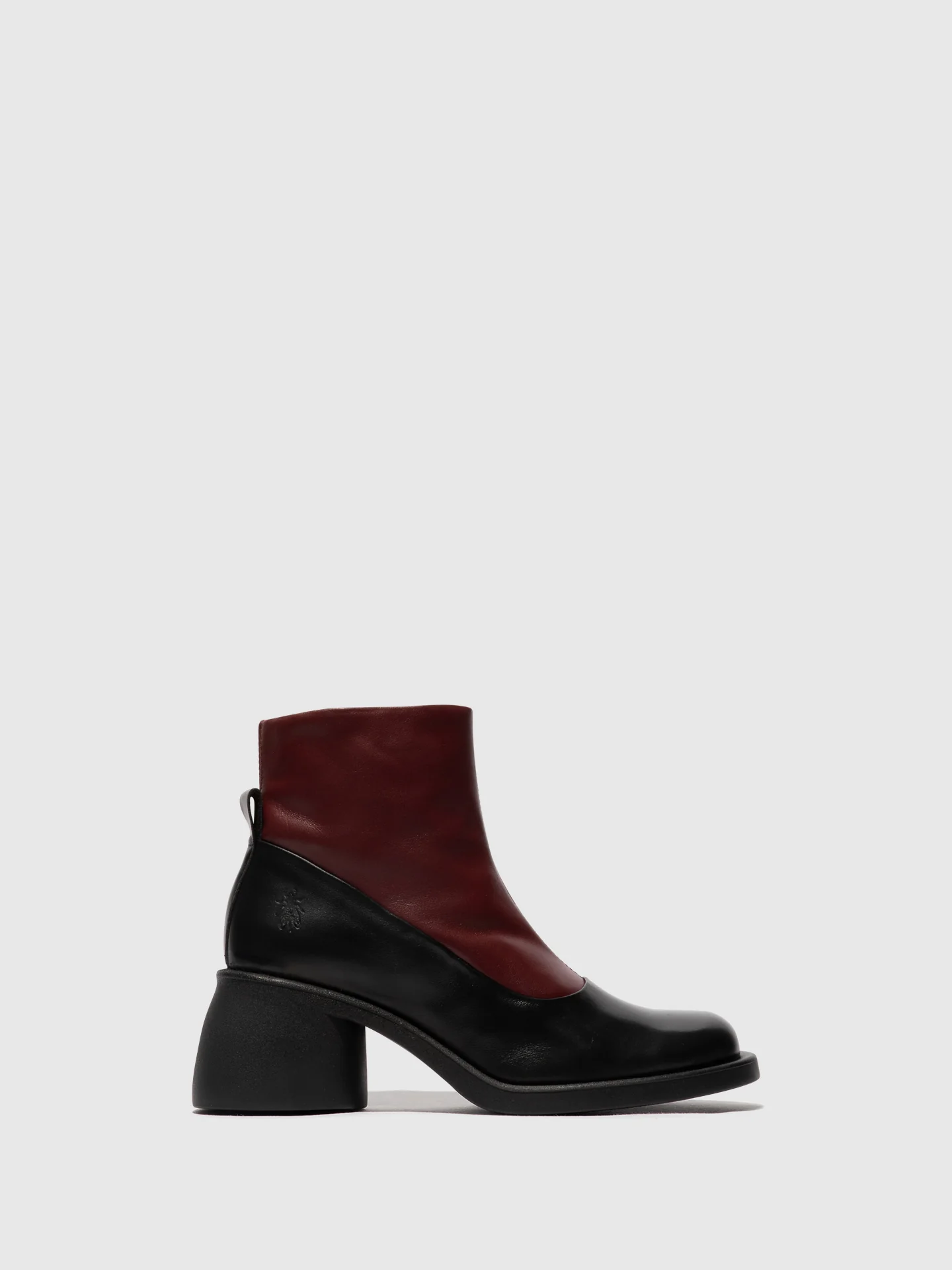 Zip Up Ankle Boots HINT003FLY BLACK/WINE