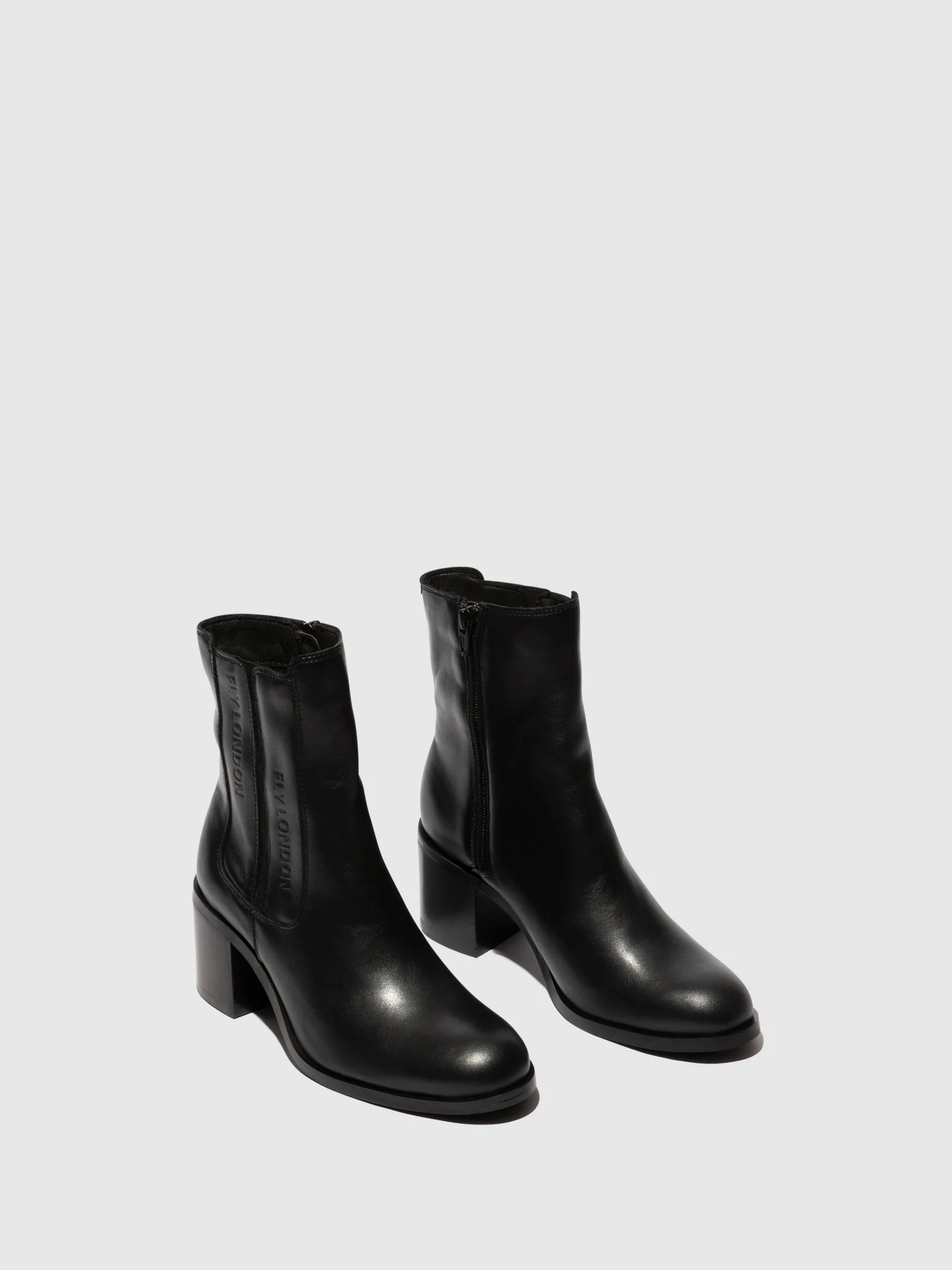 Zip Up Ankle Boots AMEL913FLY BLACK - Image 2