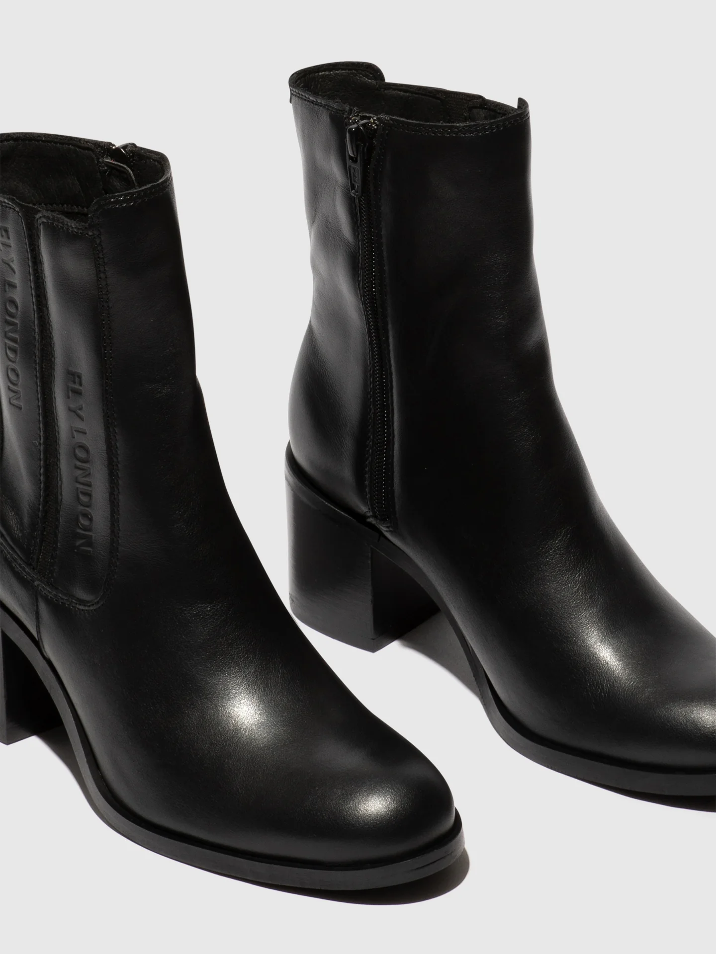 Zip Up Ankle Boots AMEL913FLY BLACK - Image 4