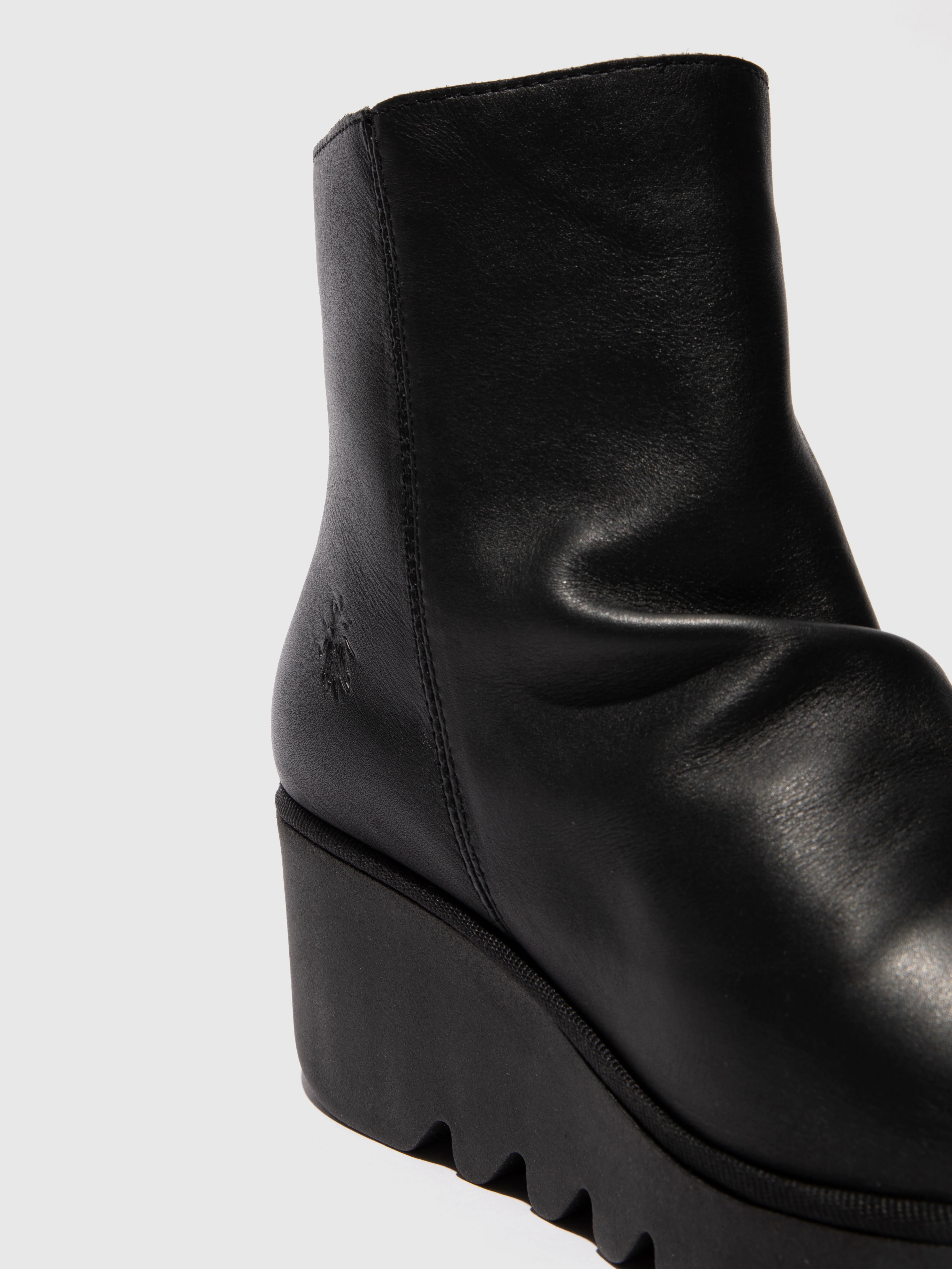 Zip Up Ankle Boots BAAN538FLY BLACK - Image 4