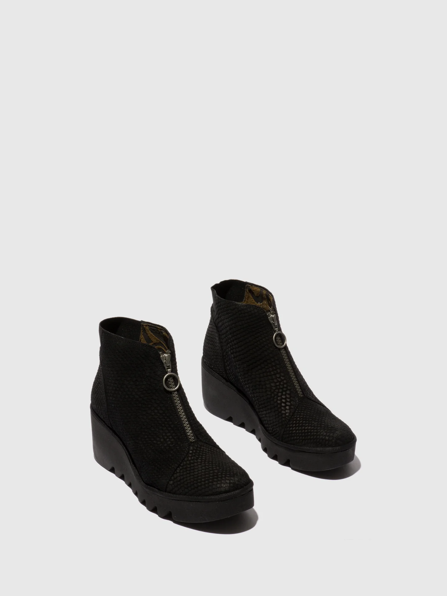 Zip Up Ankle Boots BAAZ537FLY BLACK - Image 2