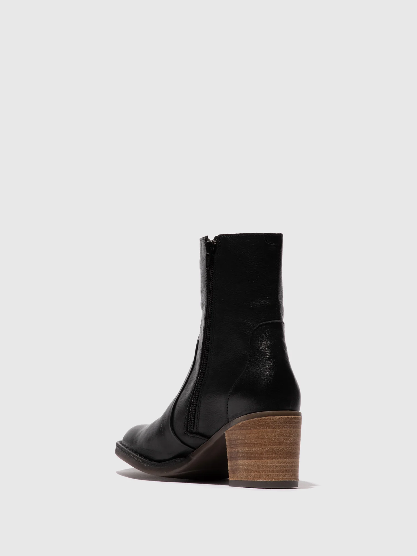 Zip Up Ankle Boots BECY097FLY BLACK - Image 3