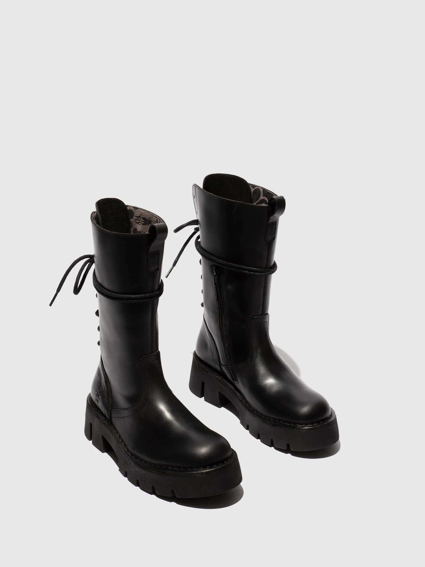 Zip Up Ankle Boots BERF160FLY BLACK - Image 2