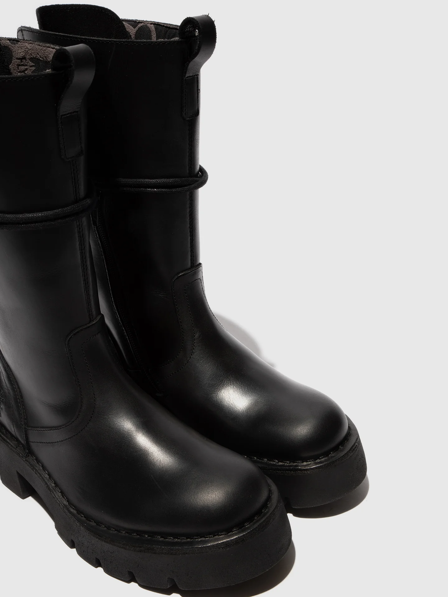 Zip Up Ankle Boots BERF160FLY BLACK - Image 5