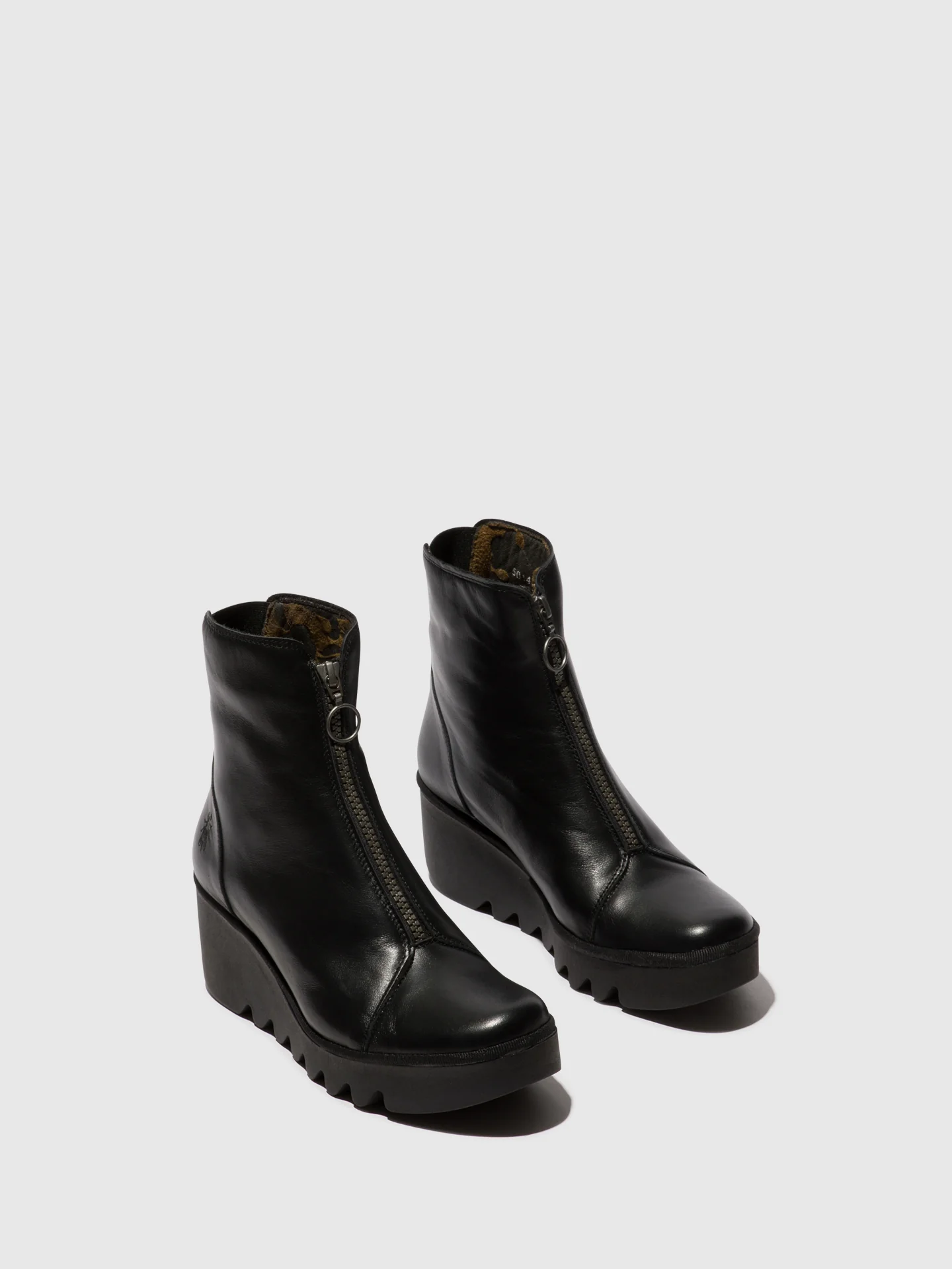 Zip Up Ankle Boots BOCE457FLY BLACK - Image 2