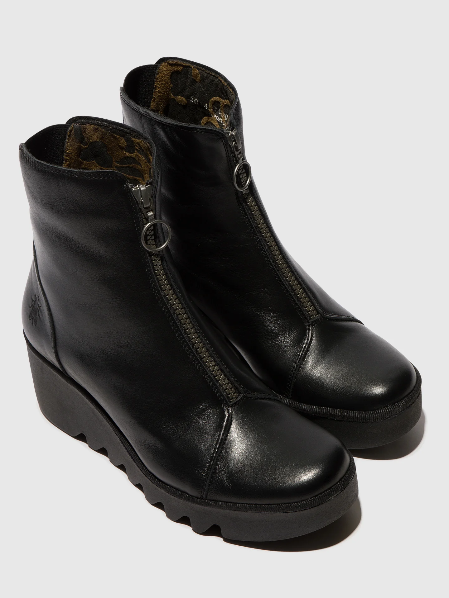 Zip Up Ankle Boots BOCE457FLY BLACK - Image 4