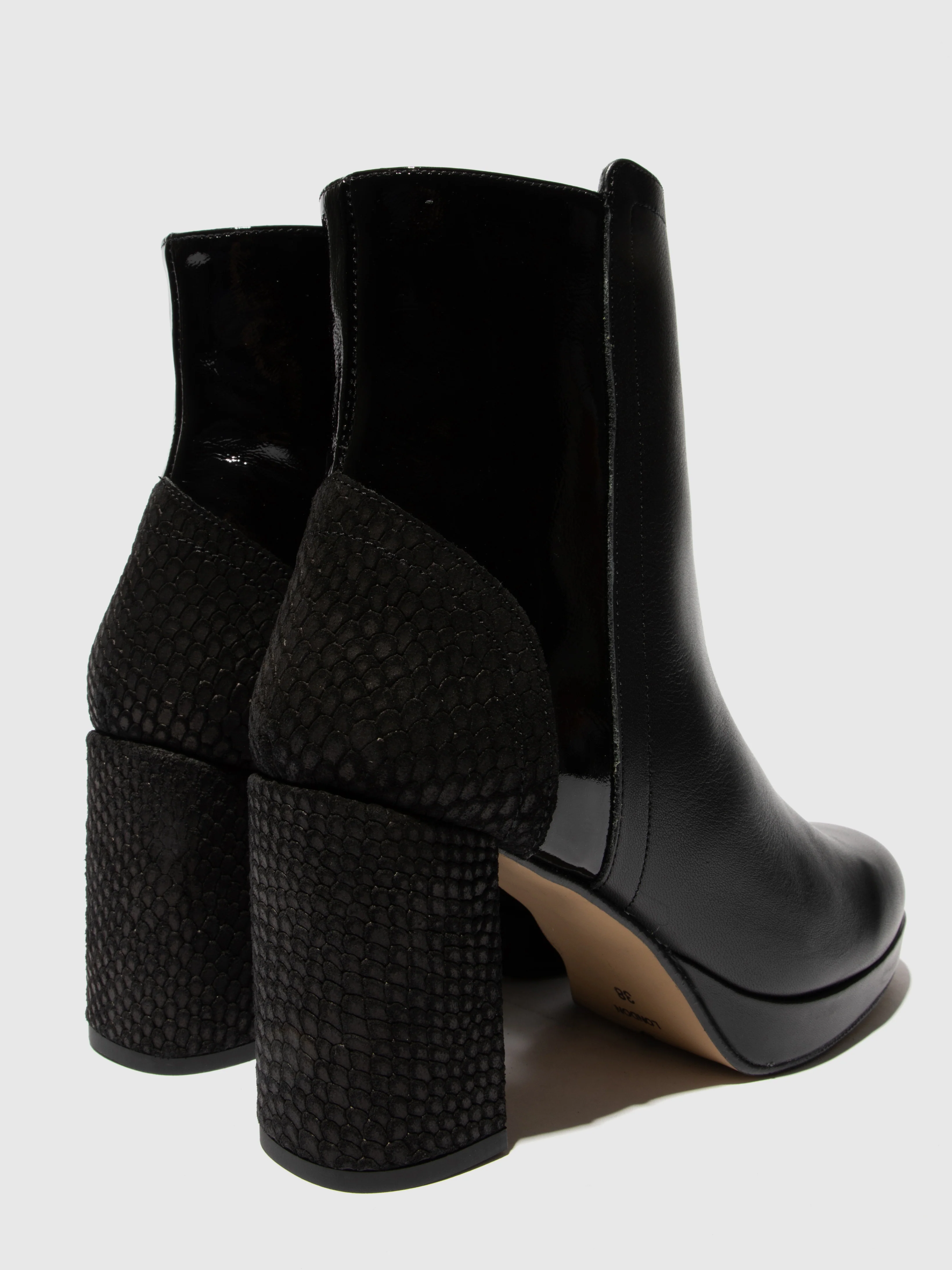 Zip Up Ankle Boots EFAN181FLY BLACK - Image 4
