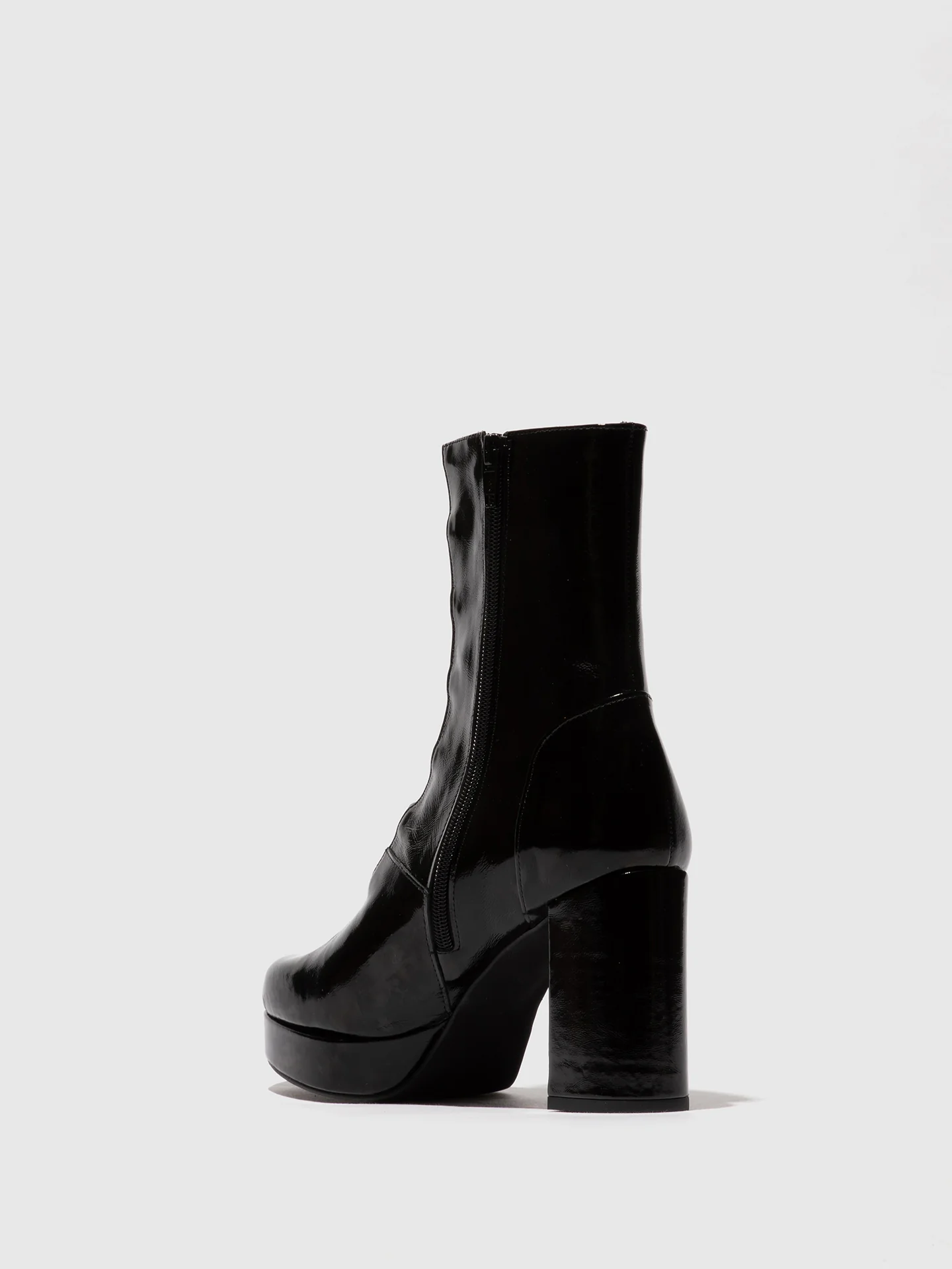 Zip Up Ankle Boots EVIK353FLY BLACK - Image 3