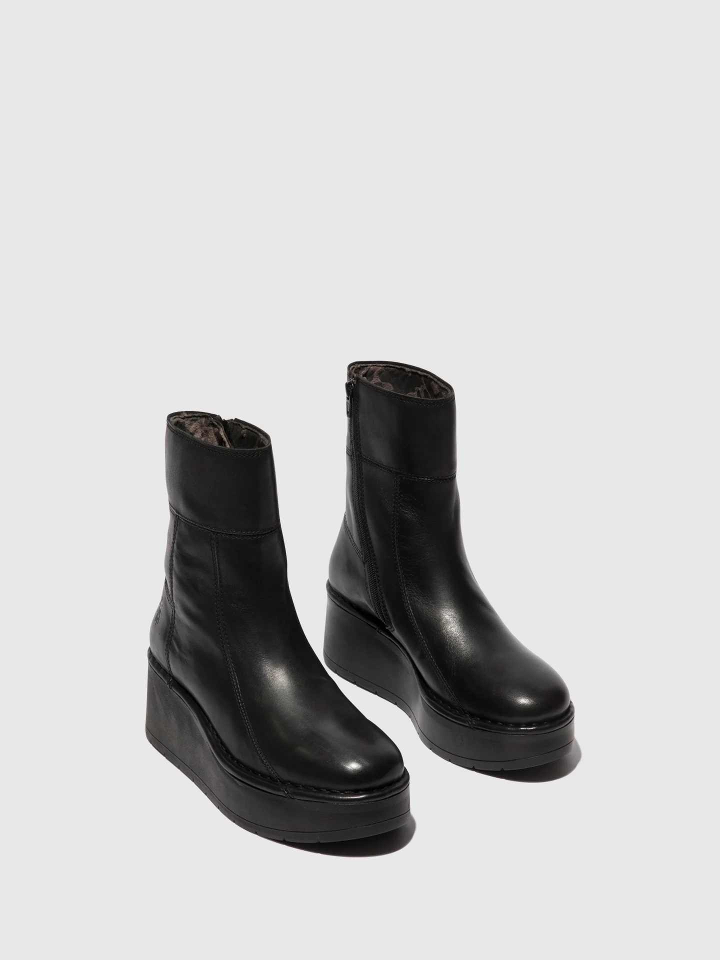 Zip Up Ankle Boots HANN248FLY BLACK - Image 2
