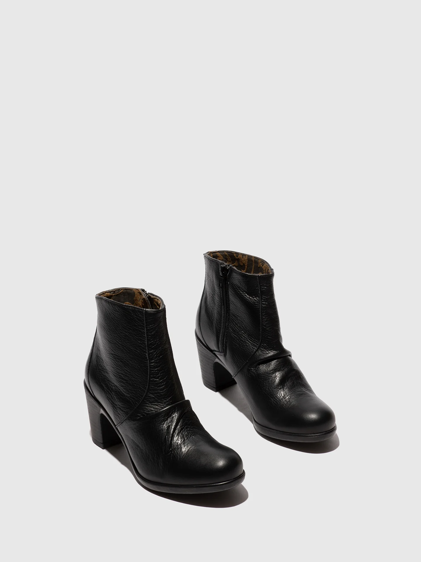 Zip Up Ankle Boots KERY330FLY VELVET BLACK - Image 2
