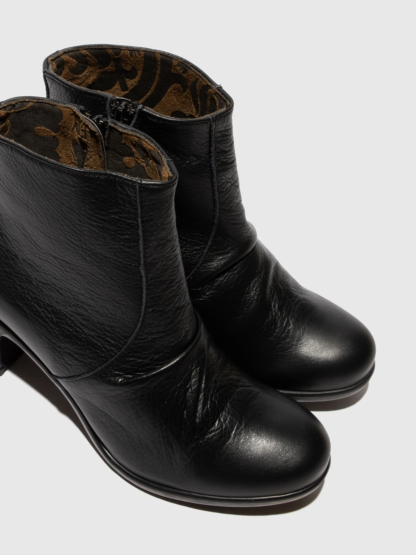 Zip Up Ankle Boots KERY330FLY VELVET BLACK - Image 4