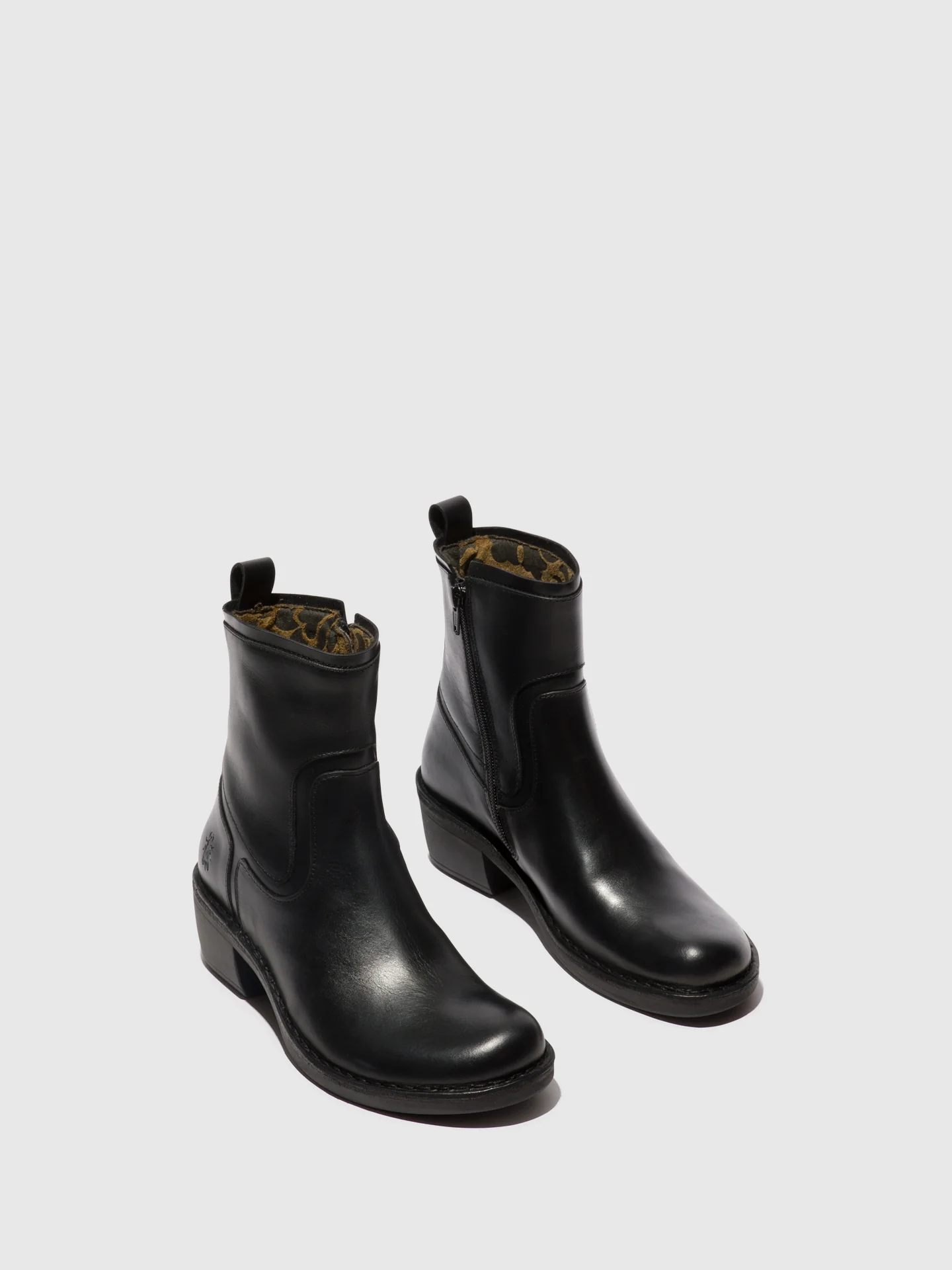 Zip Up Ankle Boots MIZI102FLY BLACK - Image 2