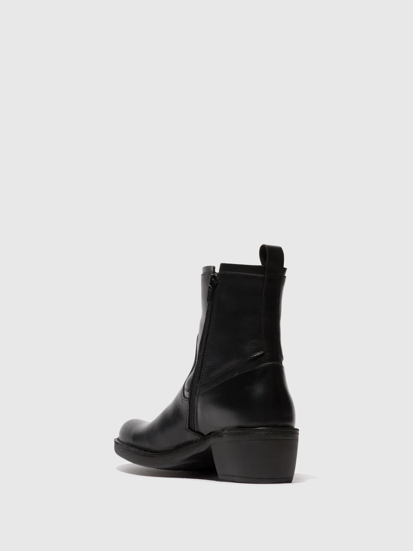 Zip Up Ankle Boots MIZI102FLY BLACK - Image 3