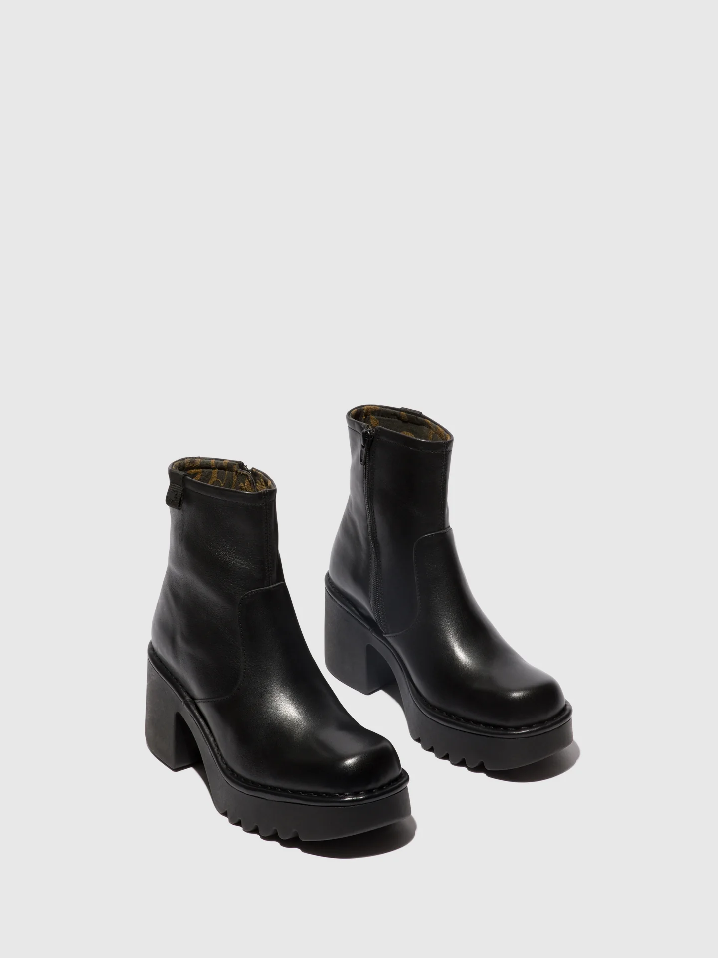 Zip Up Ankle Boots MOGE250FLY BLACK - Image 2