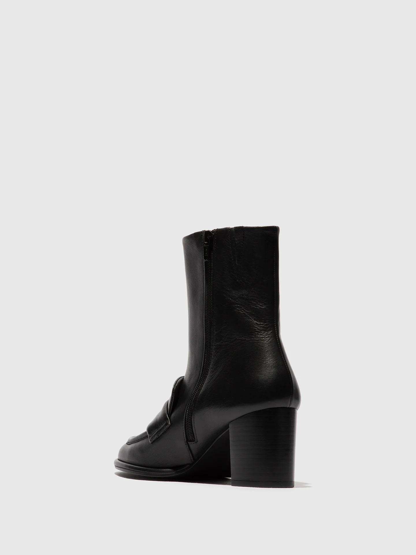 Zip Up Ankle Boots MOIK356FLY BLACK - Image 3
