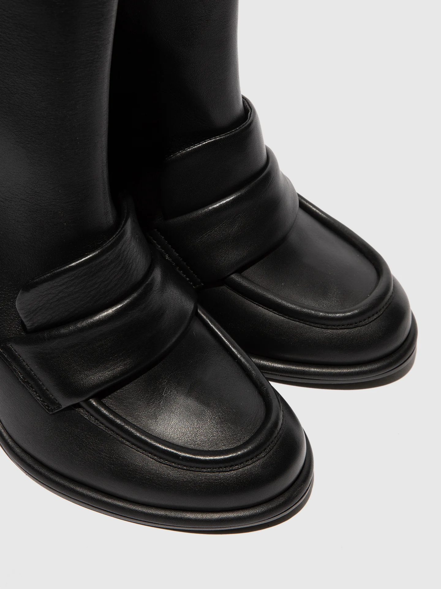 Zip Up Ankle Boots MOIK356FLY BLACK - Image 4