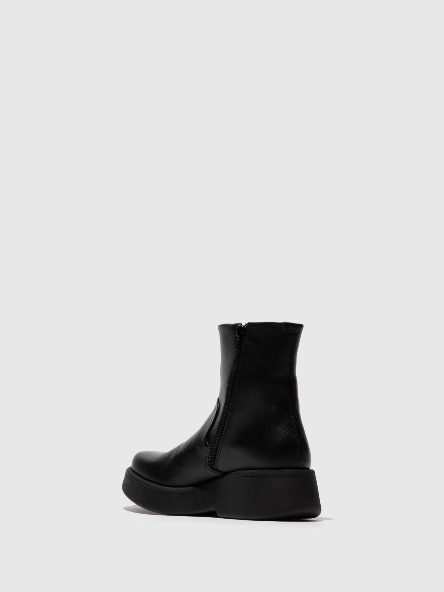 Zip Up Ankle Boots MOLN155FLY BLACK - Image 3