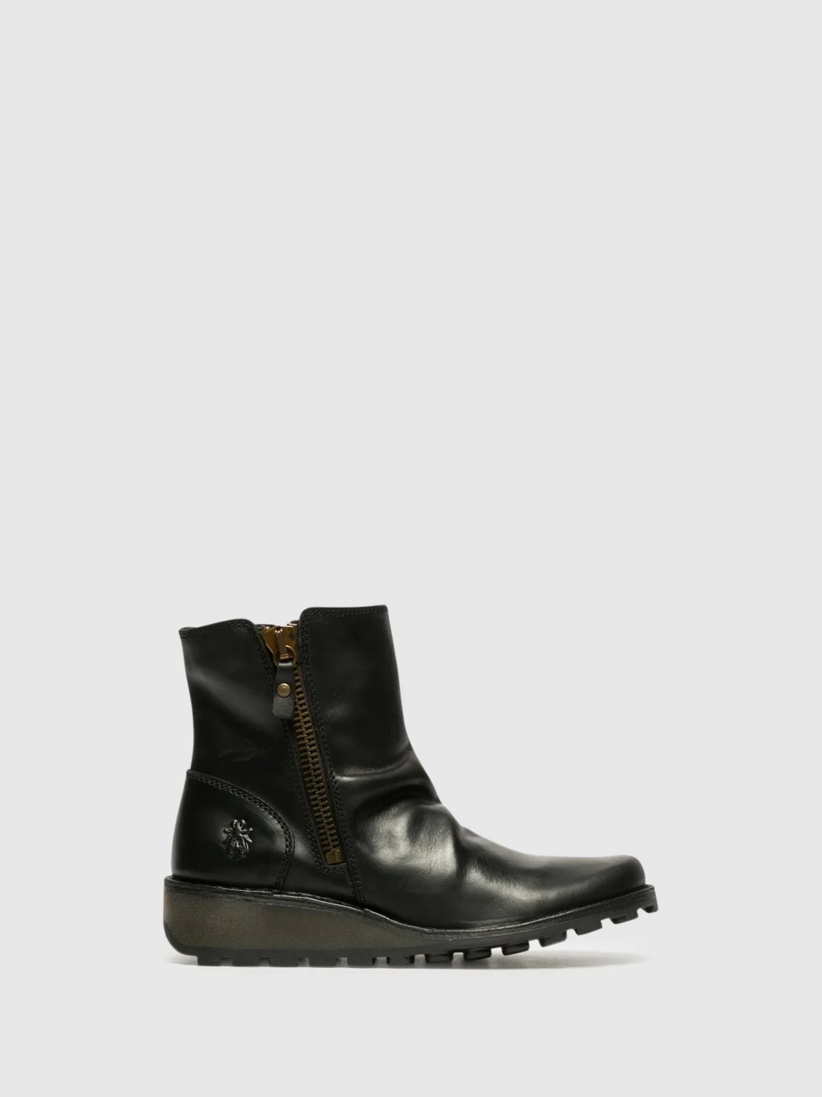 Zip Up Ankle Boots MON944FLY BLACK