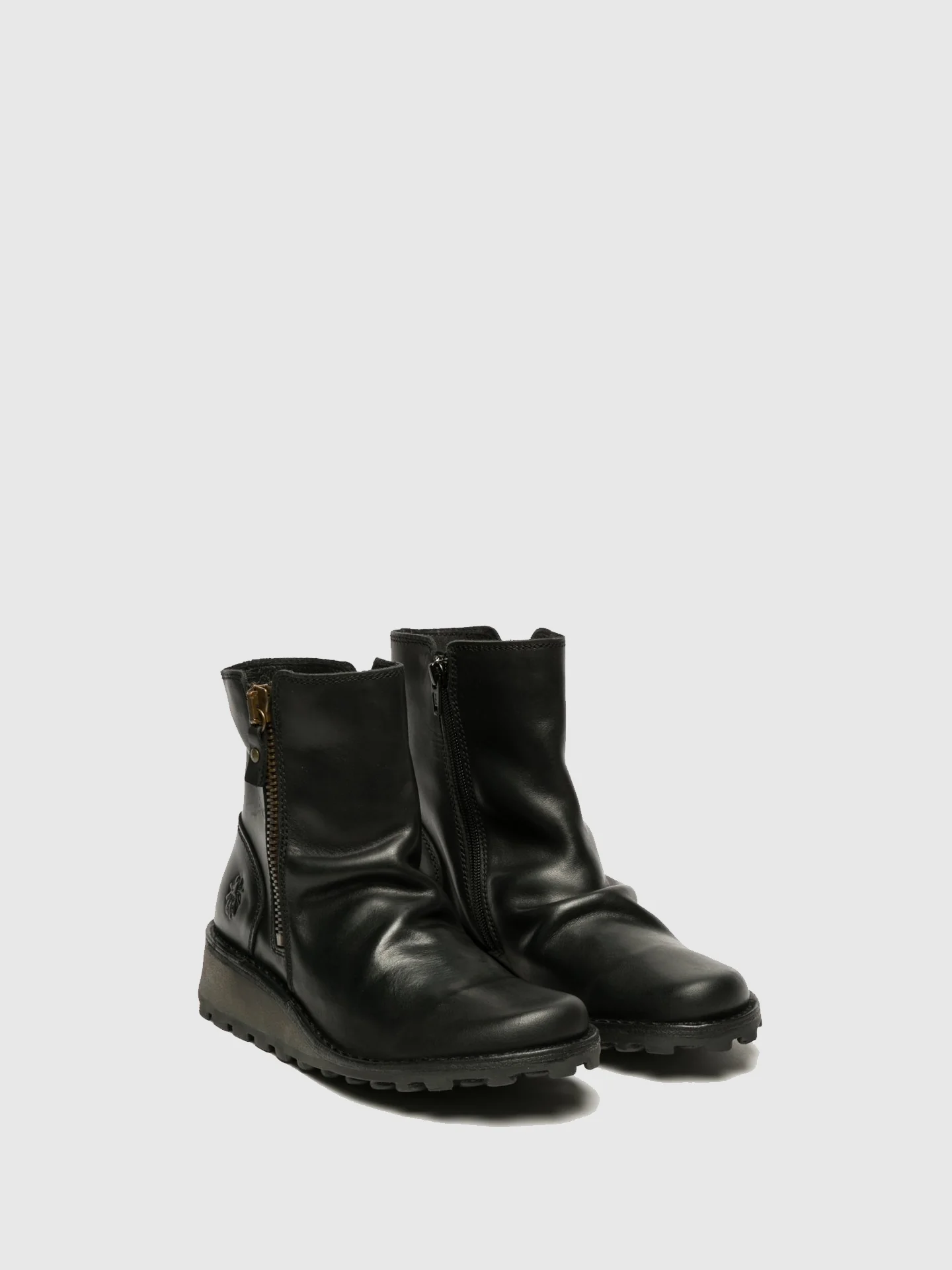 Zip Up Ankle Boots MON944FLY BLACK - Image 2