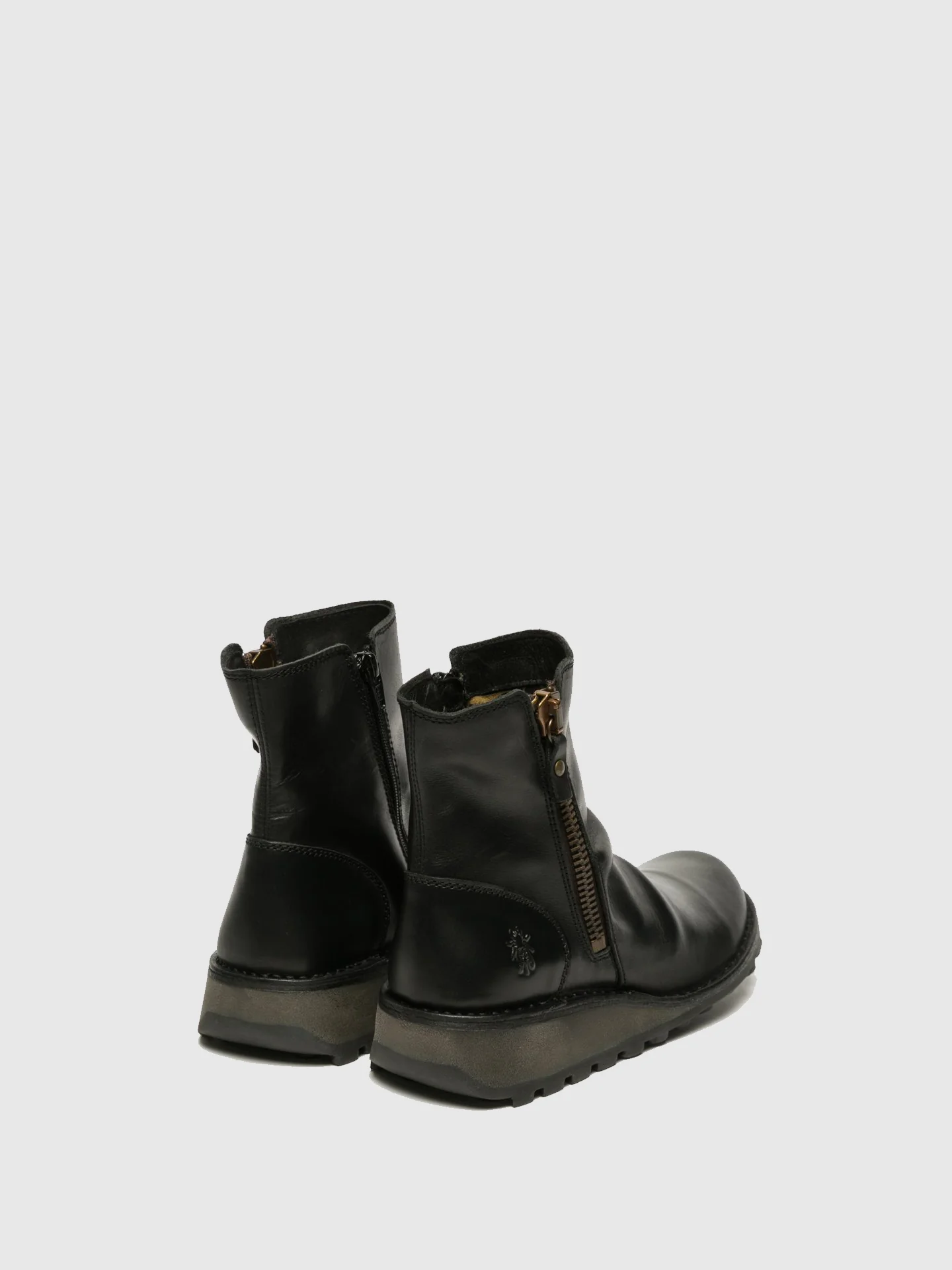 Zip Up Ankle Boots MON944FLY BLACK - Image 3