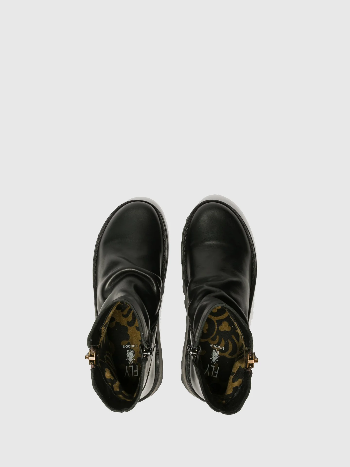 Zip Up Ankle Boots MON944FLY BLACK - Image 4