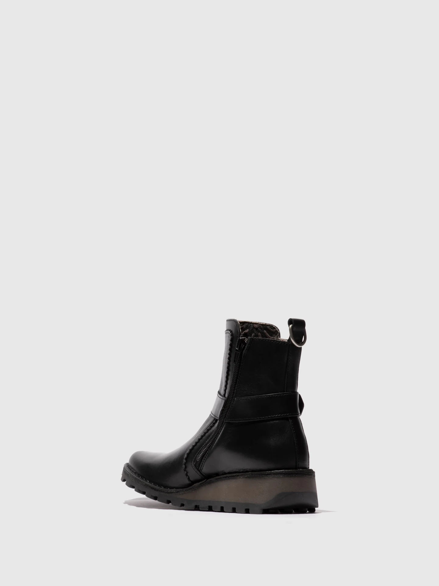 Zip Up Ankle Boots MOOZ133FLY BLACK - Image 3