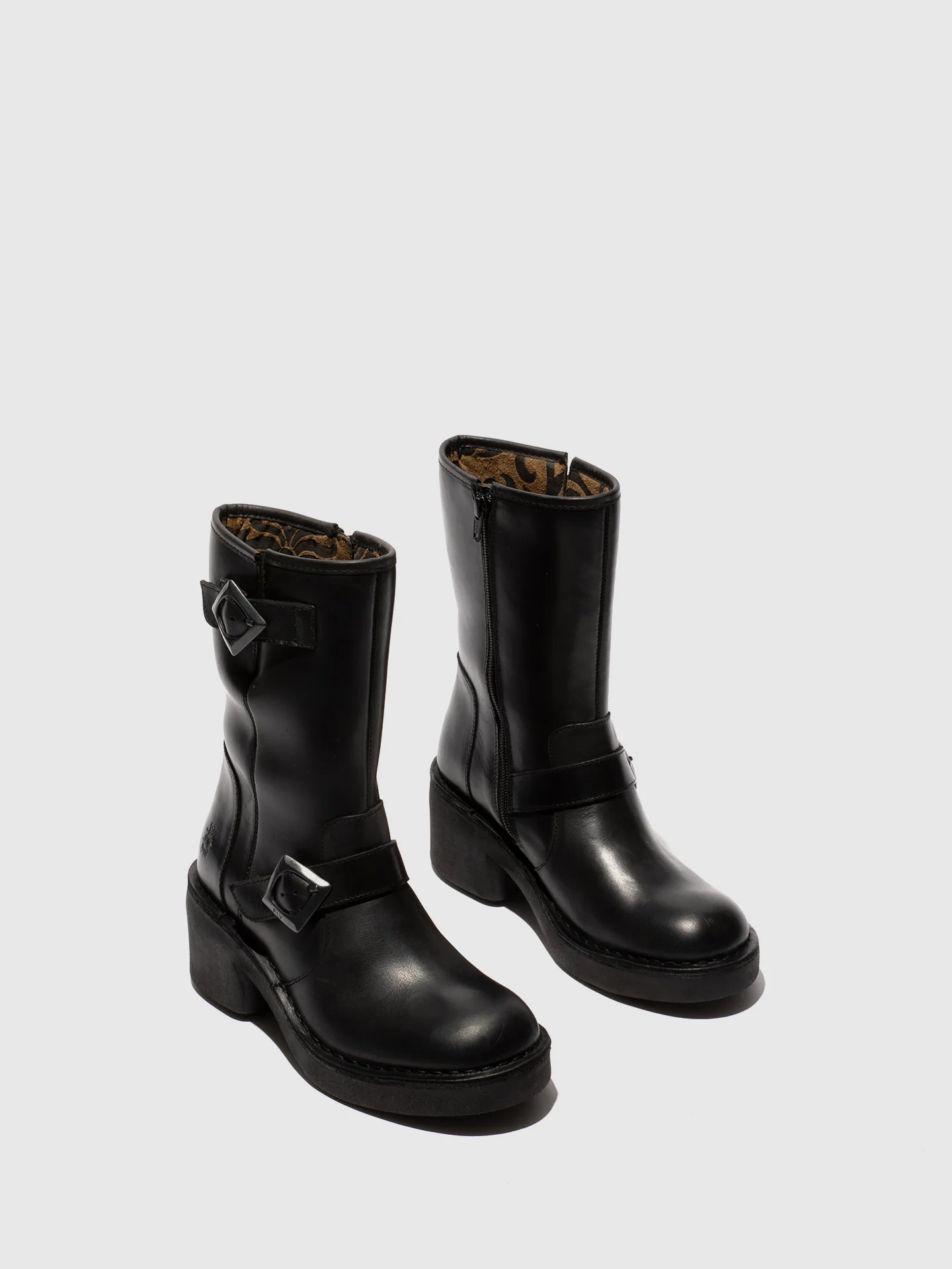 Zip Up Ankle Boots NATY192FLY BLACK - Image 2