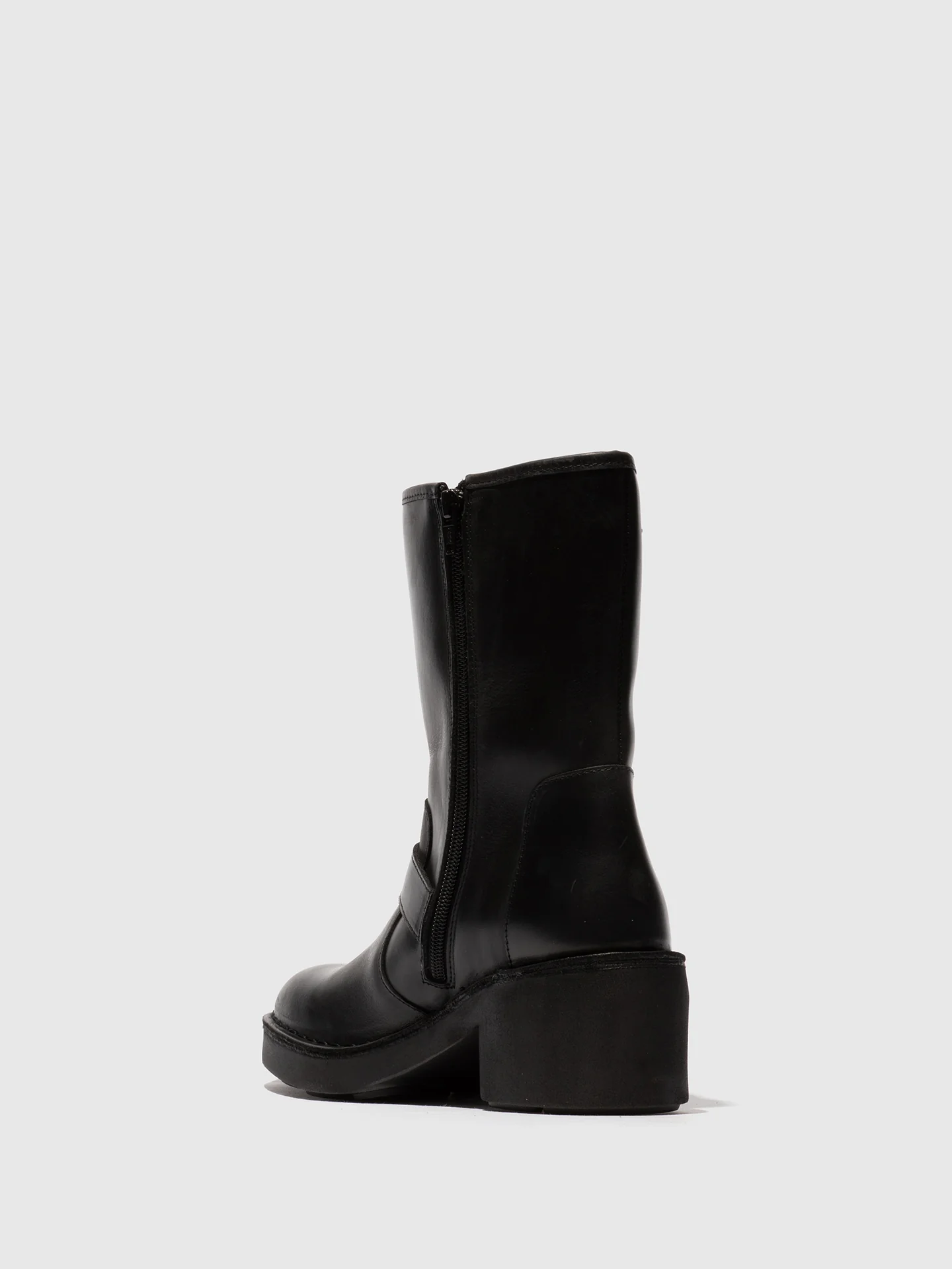 Zip Up Ankle Boots NATY192FLY BLACK - Image 3