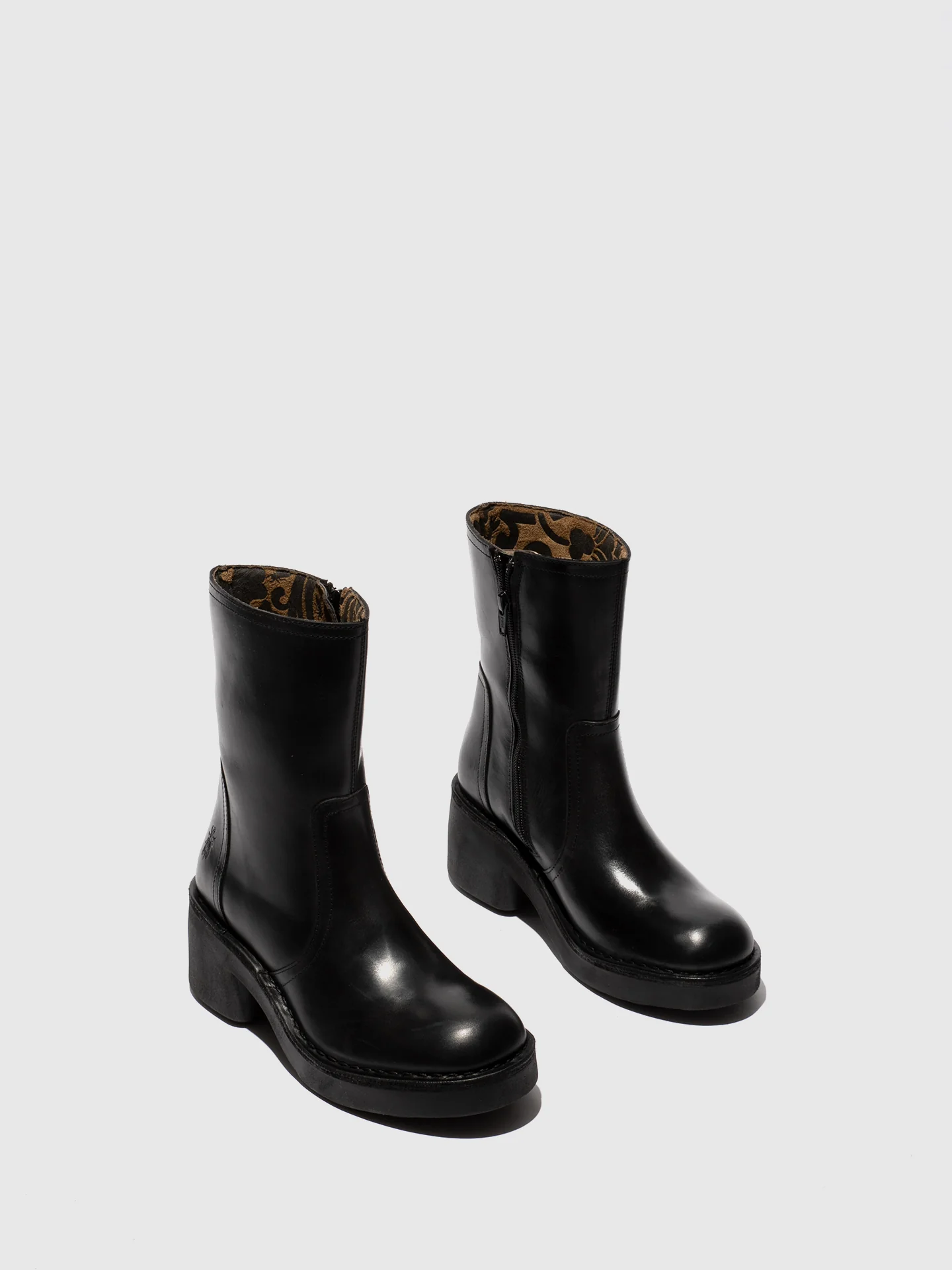 Zip Up Ankle Boots NORE191FLY BLACK - Image 2