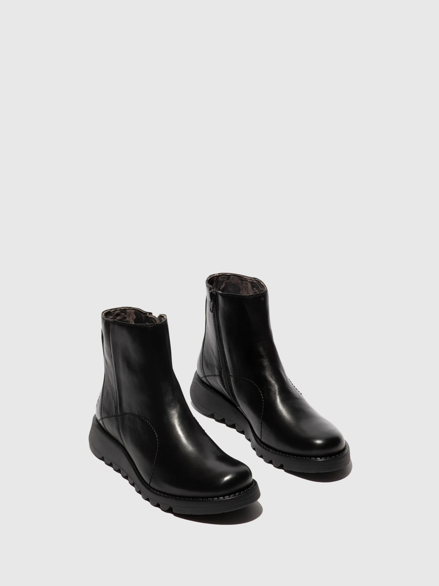 Zip Up Ankle Boots SAGU014FLY BLACK - Image 2