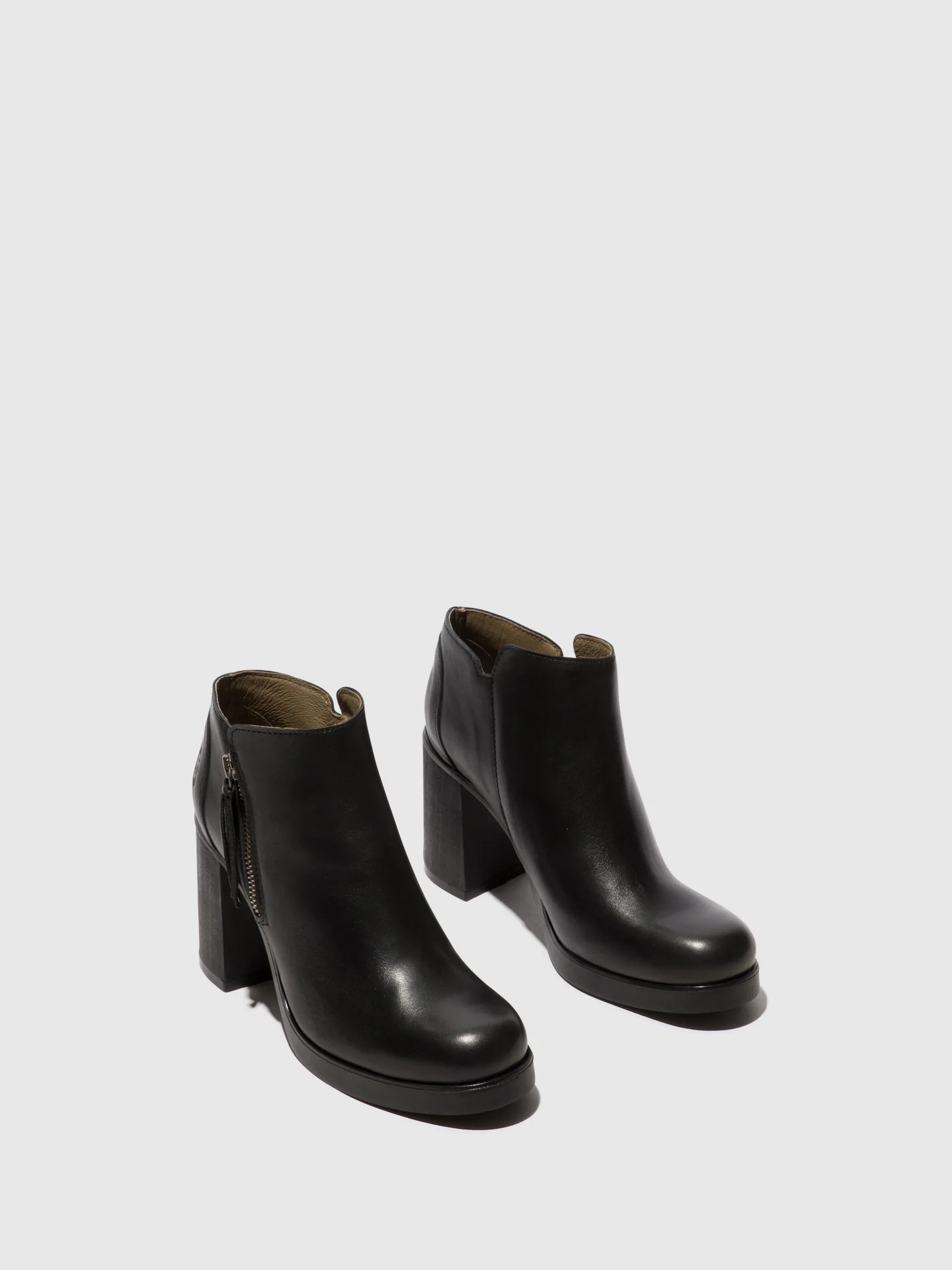 Zip Up Ankle Boots SHAR986FLY BLACK - Image 2