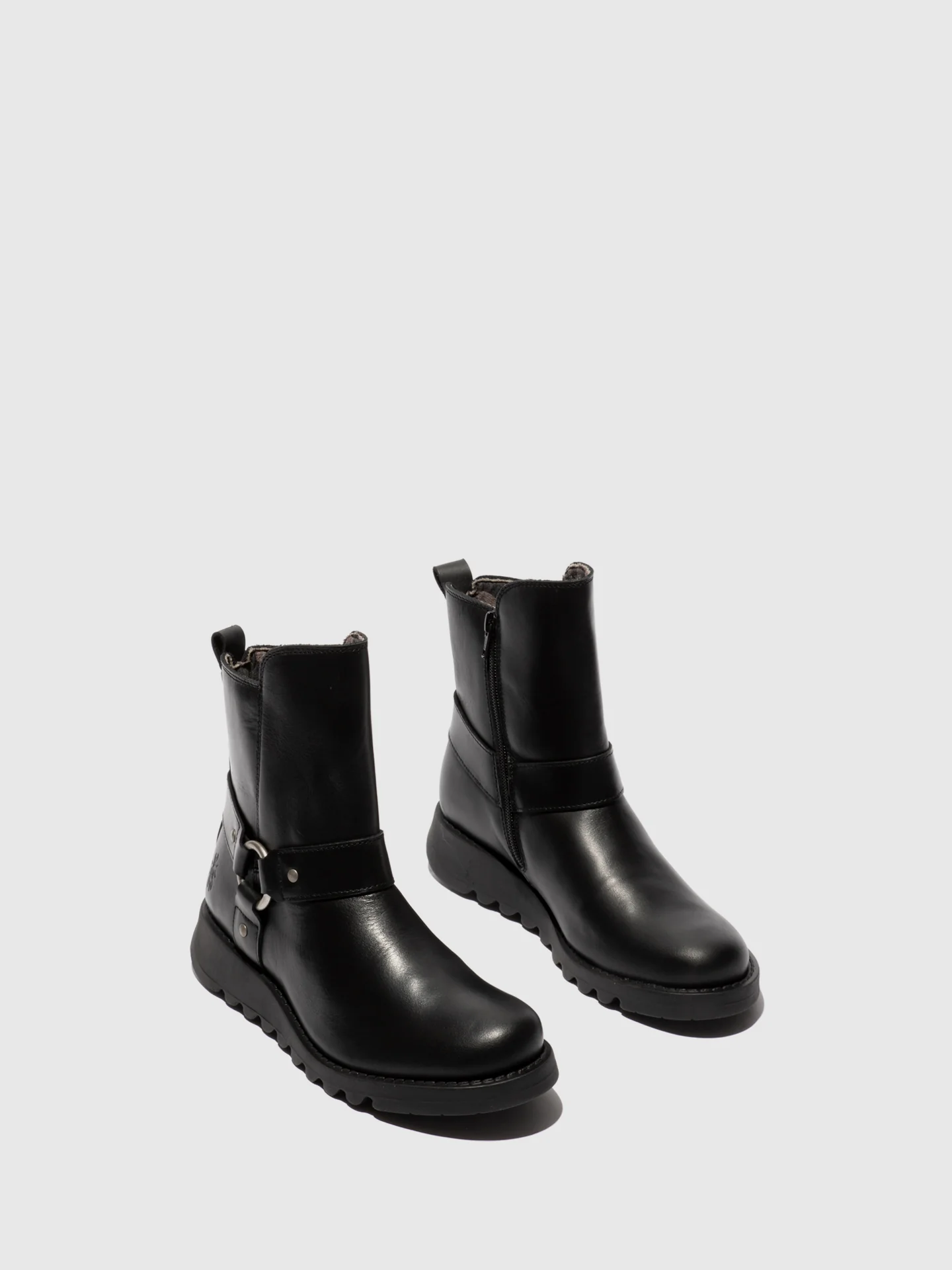 Zip Up Ankle Boots SOCH136FLY BLACK - Image 2