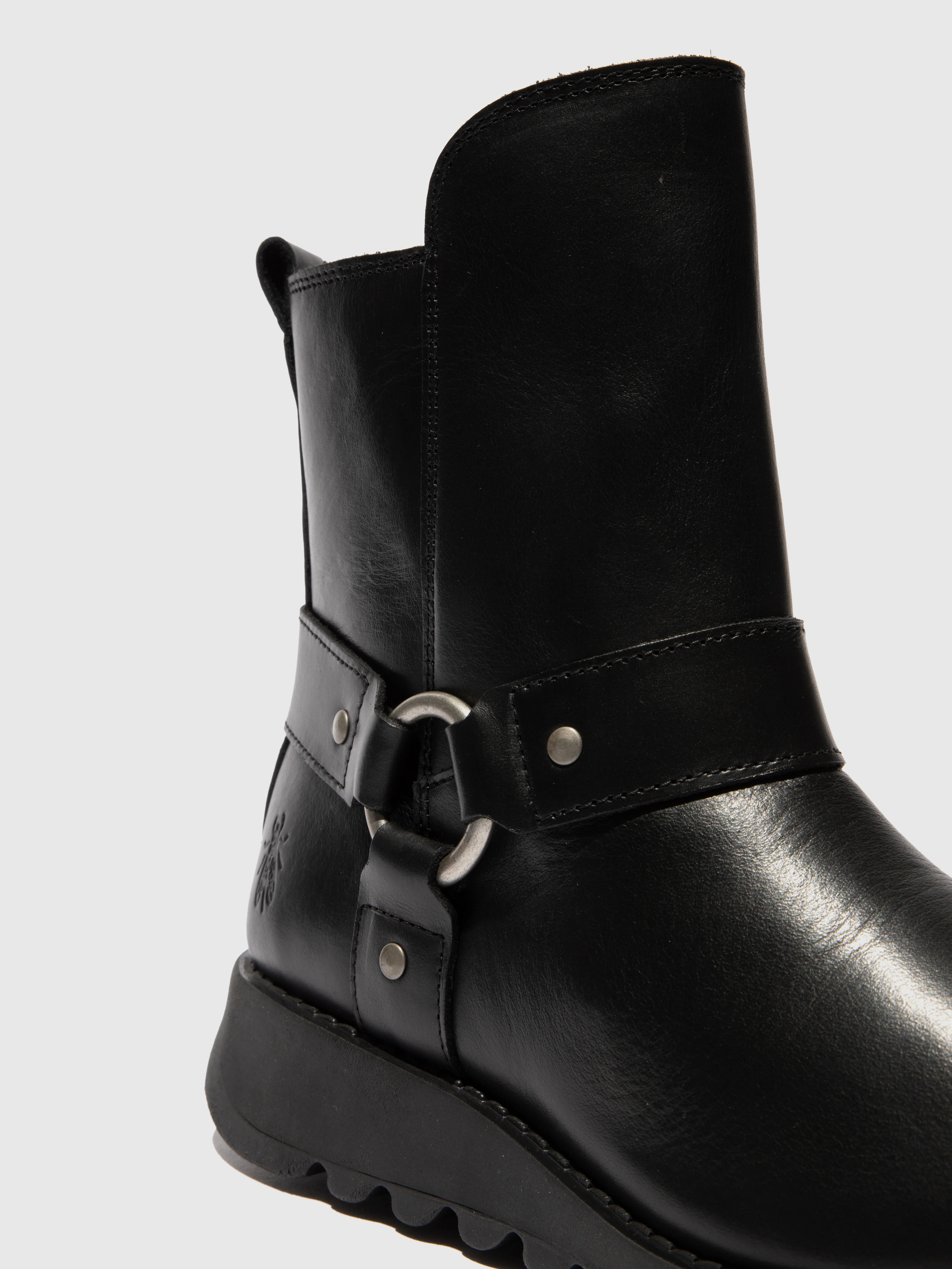 Zip Up Ankle Boots SOCH136FLY BLACK - Image 4