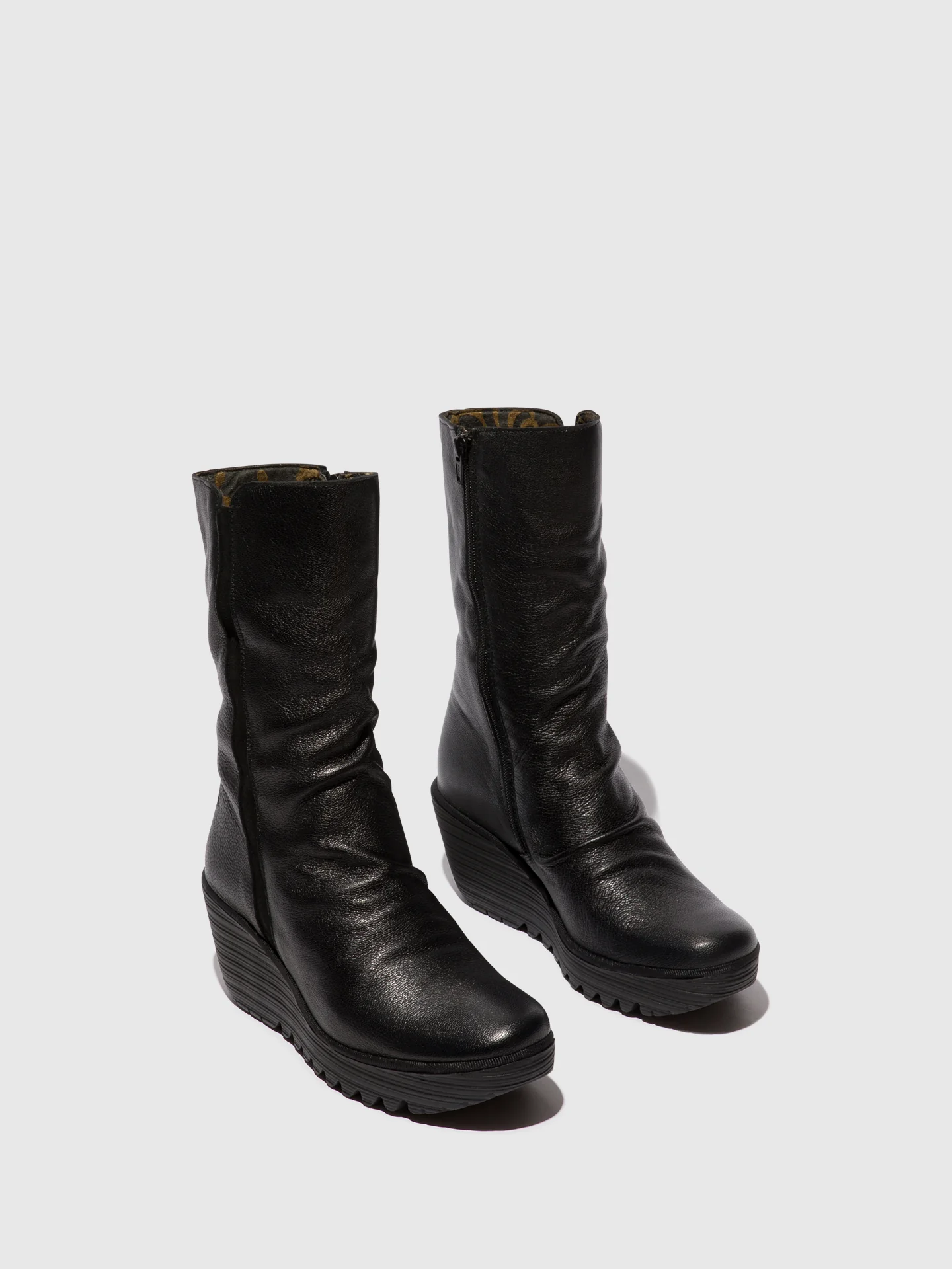 Zip Up Ankle Boots YEMY408FLY BLACK - Image 2