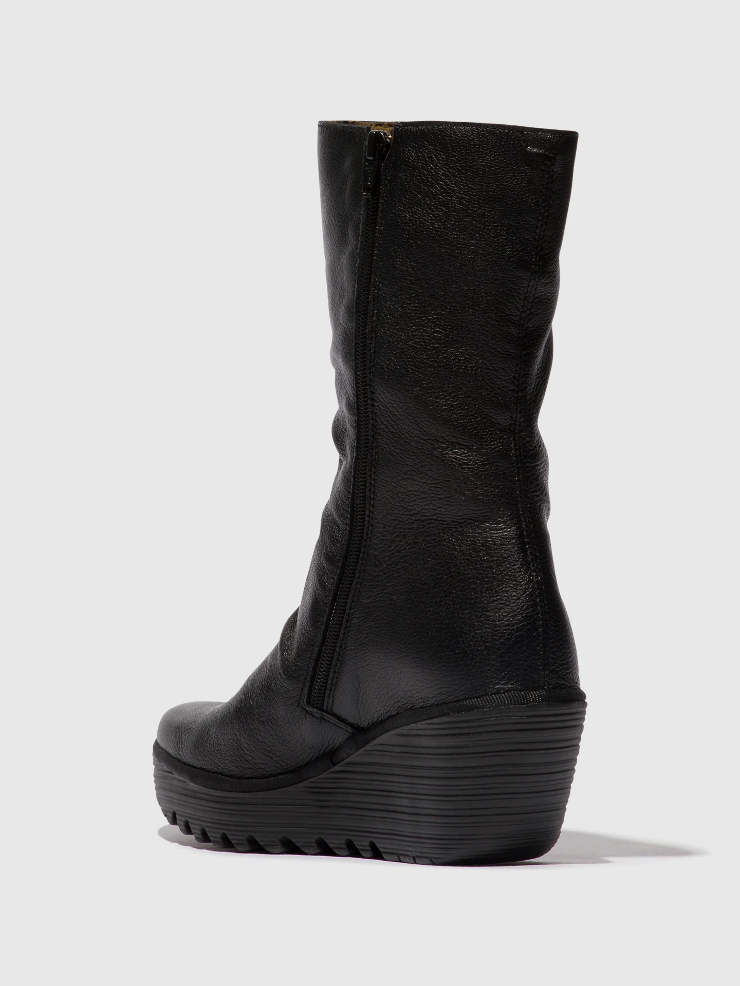 Zip Up Ankle Boots YEMY408FLY BLACK - Image 3