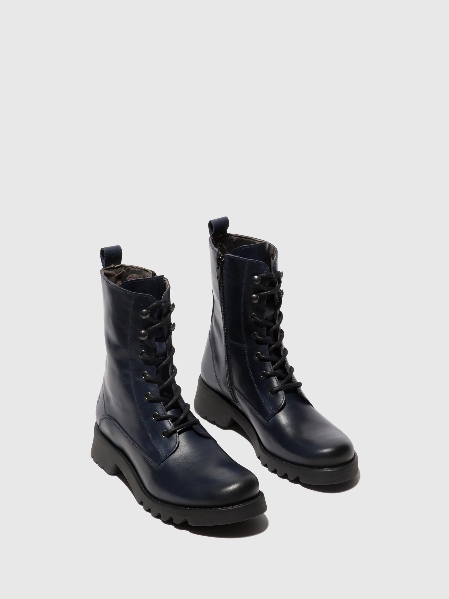 Lace-up Ankle Boots REID893FLY BLUE (BLACK SOLE) - Image 2