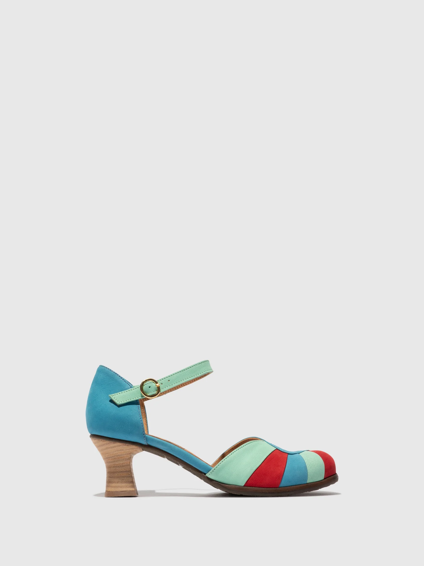 Heel Shoes BESH087FLY BLUE/SCARLET/GREEN