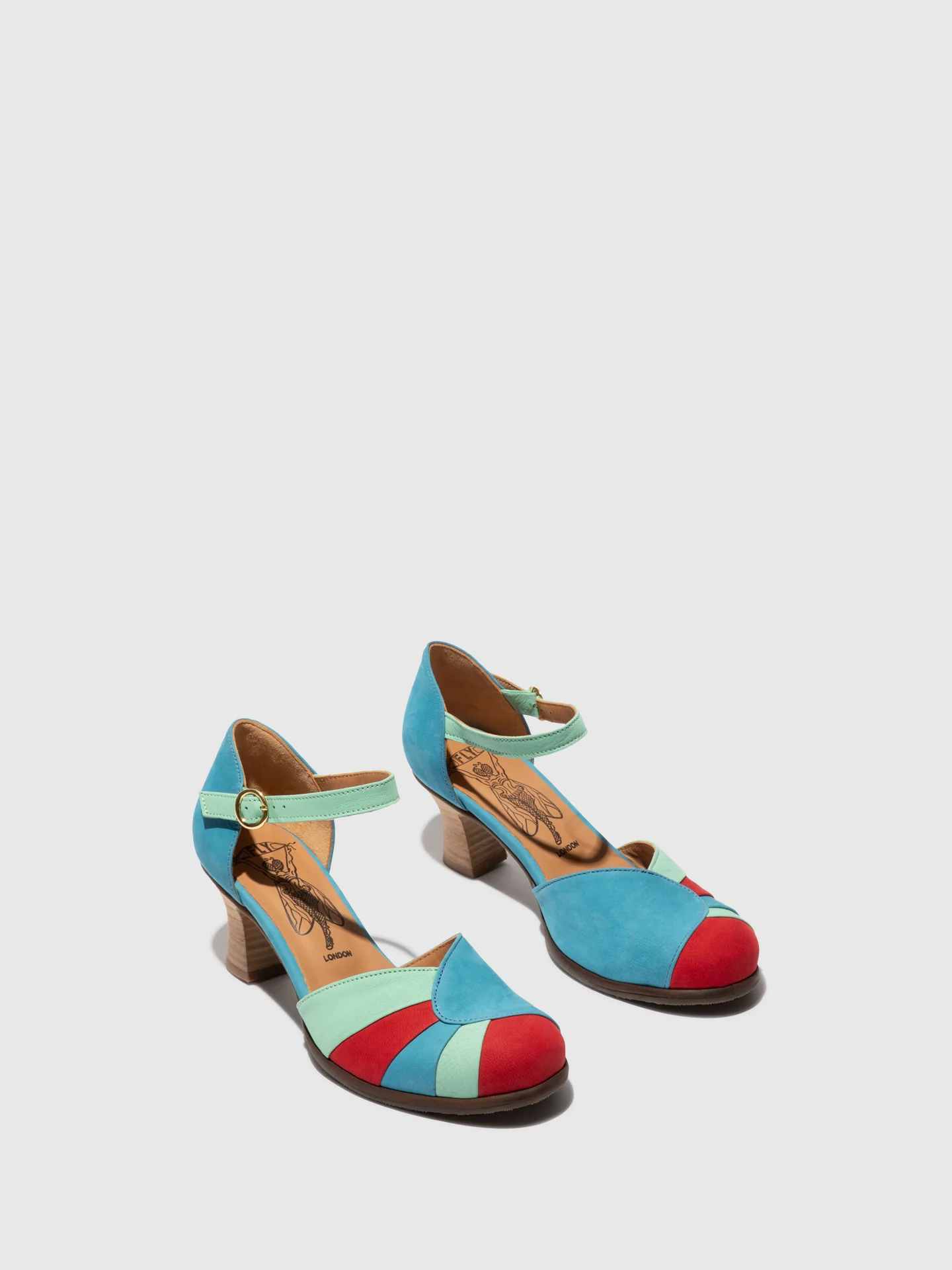 Heel Shoes BESH087FLY BLUE/SCARLET/GREEN - Image 2