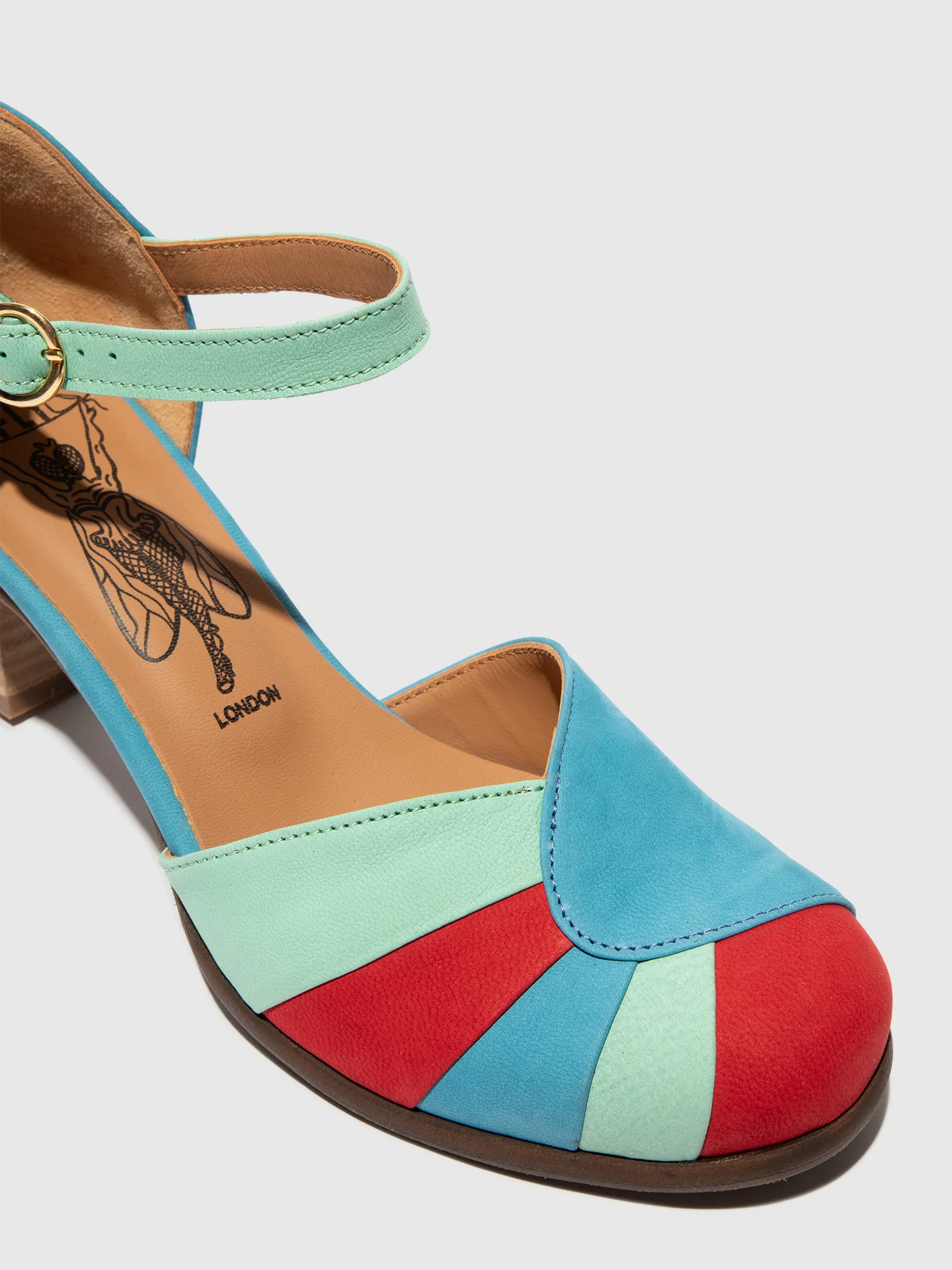 Heel Shoes BESH087FLY BLUE/SCARLET/GREEN - Image 4